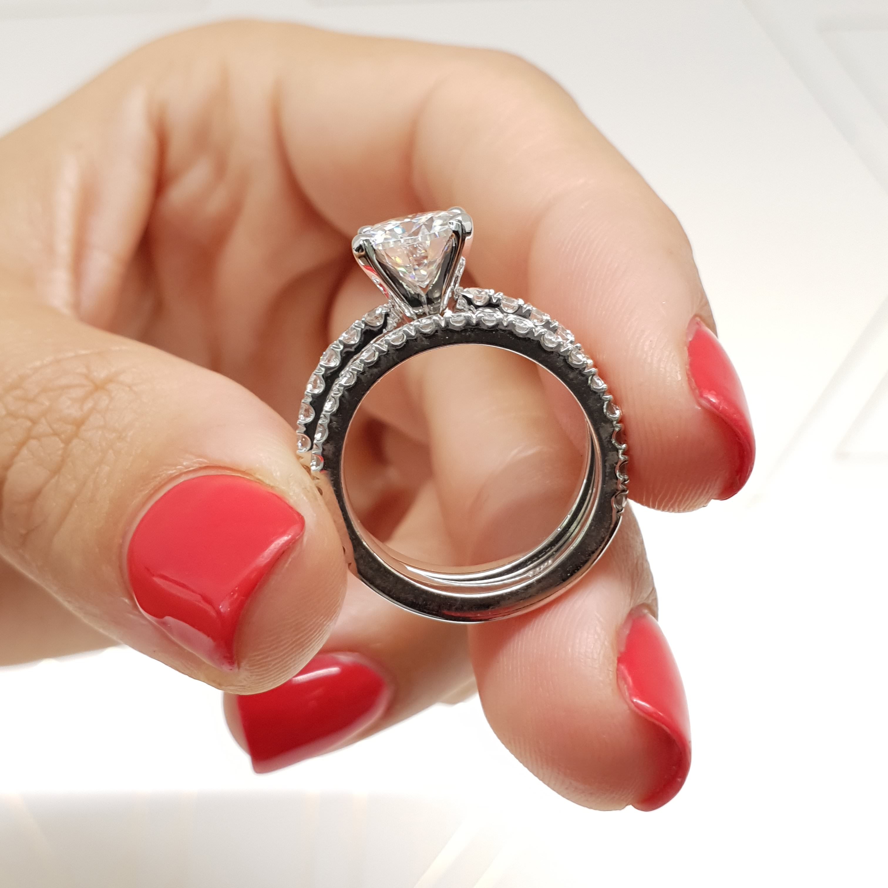 Alison Lab Grown Diamond Bridal Set   (2.5 Carat) -Platinum