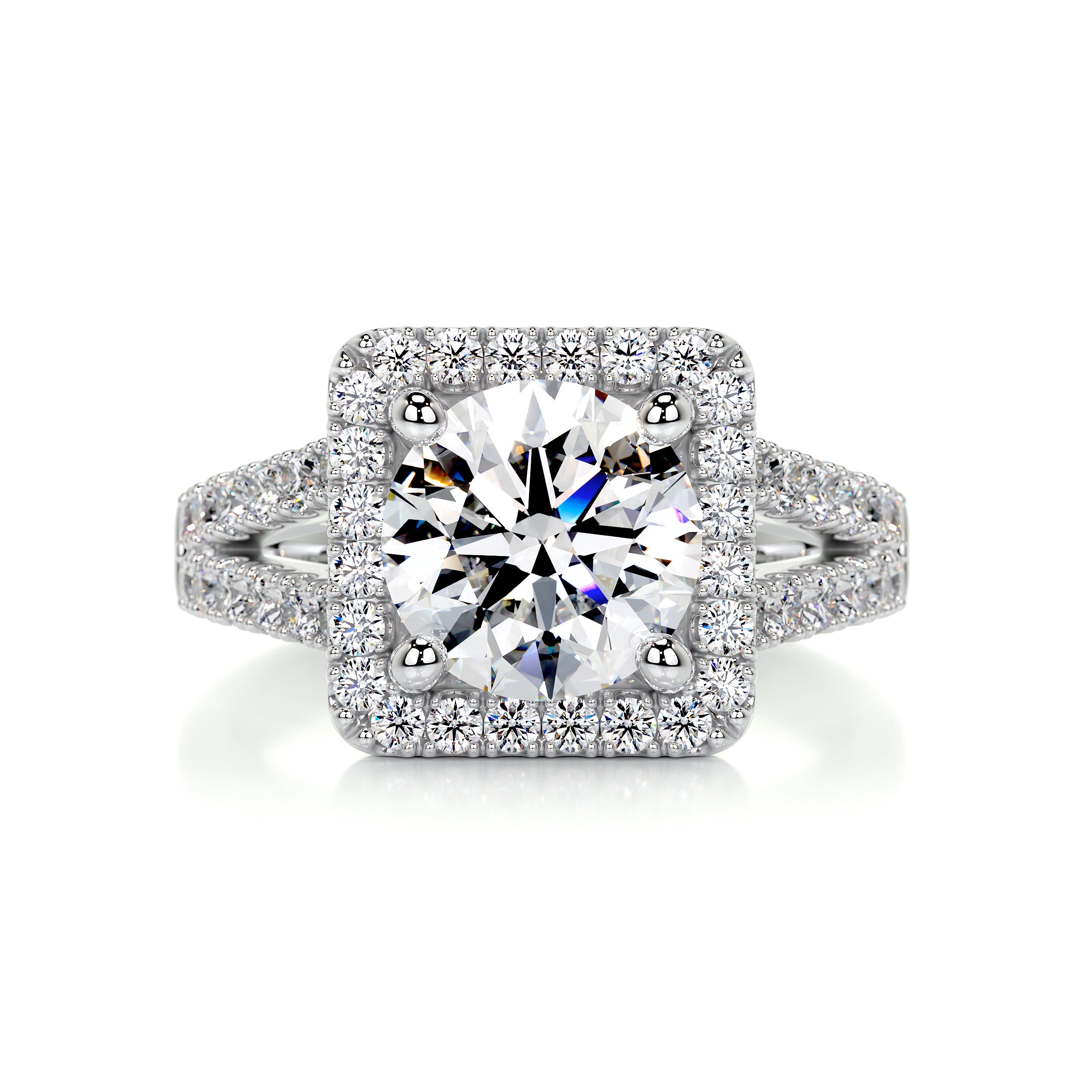 Addison Diamond Engagement Ring   (2.5 Carat) -18K White Gold