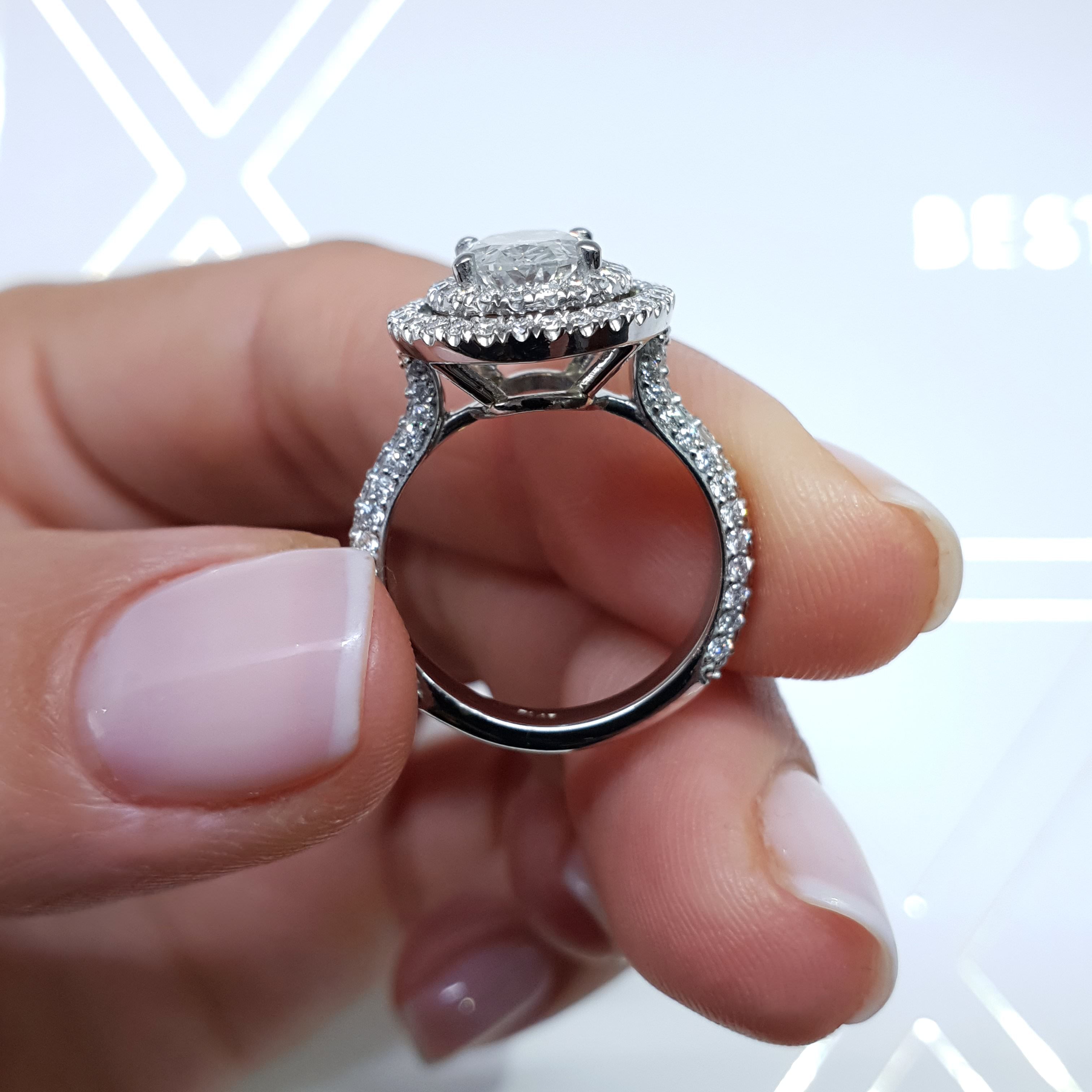 Nora Diamond Engagement Ring   (2.35 Carat) -18K White Gold