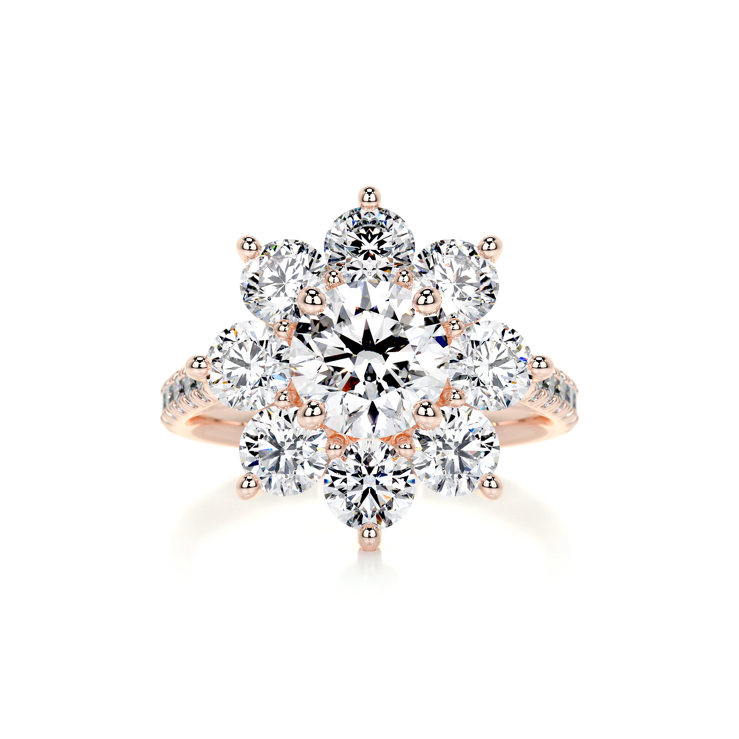 La Fleur Diamond Engagement Ring   (2.5 Carat) -14K Rose Gold