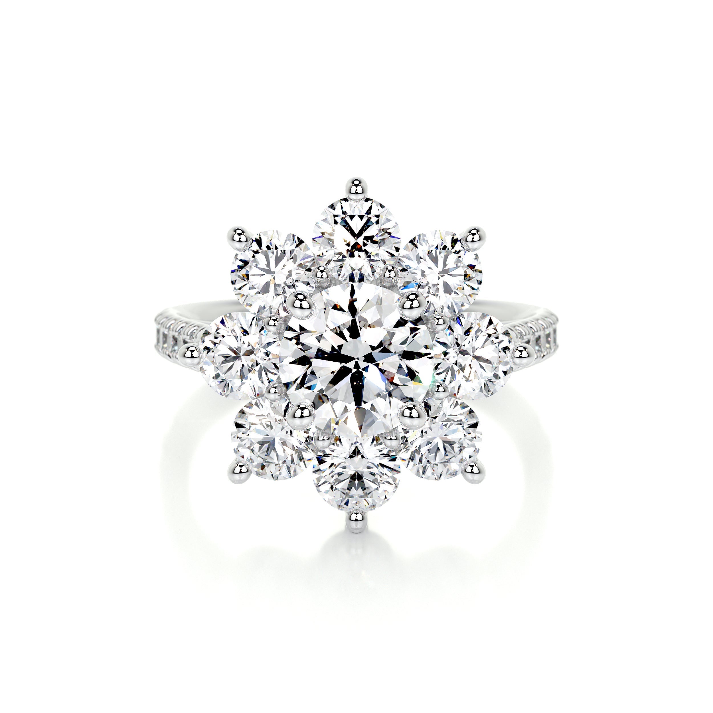 La Fleur Lab Grown Diamond Ring   (2.5 Carat) -18K White Gold