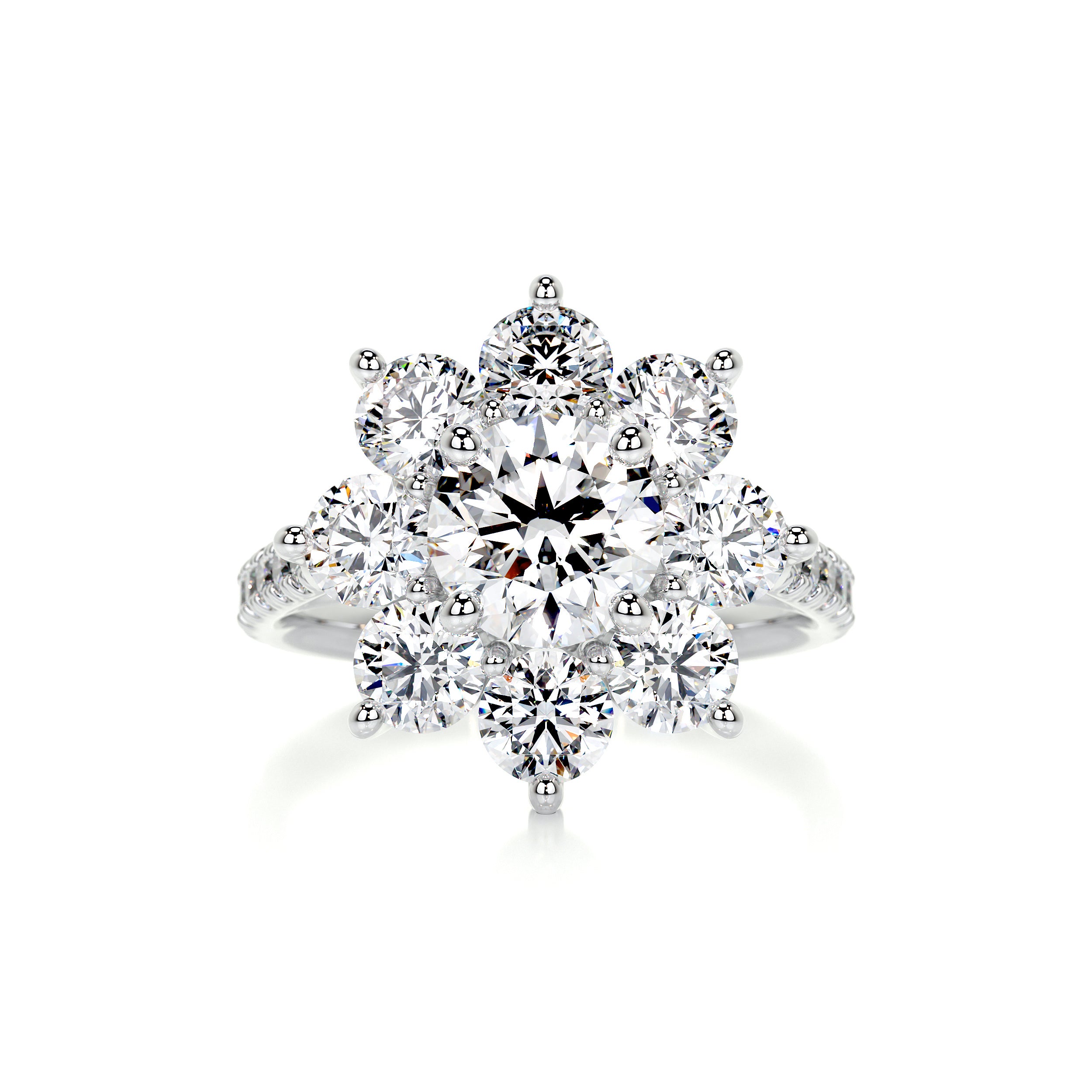 La Fleur Diamond Engagement Ring   (2.5 Carat) -14K White Gold