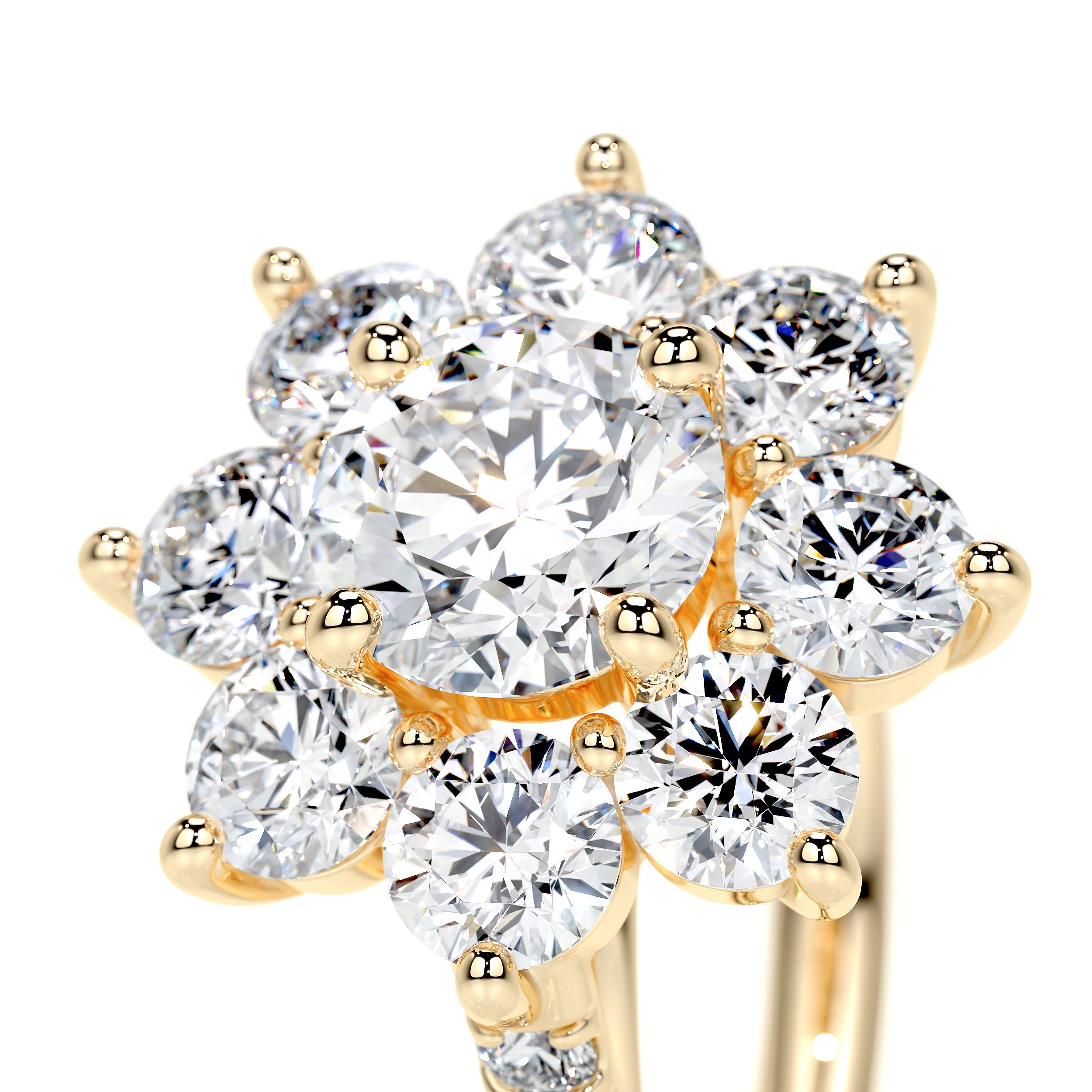 La Fleur Lab Grown Diamond Ring   (2.5 Carat) -18K Yellow Gold