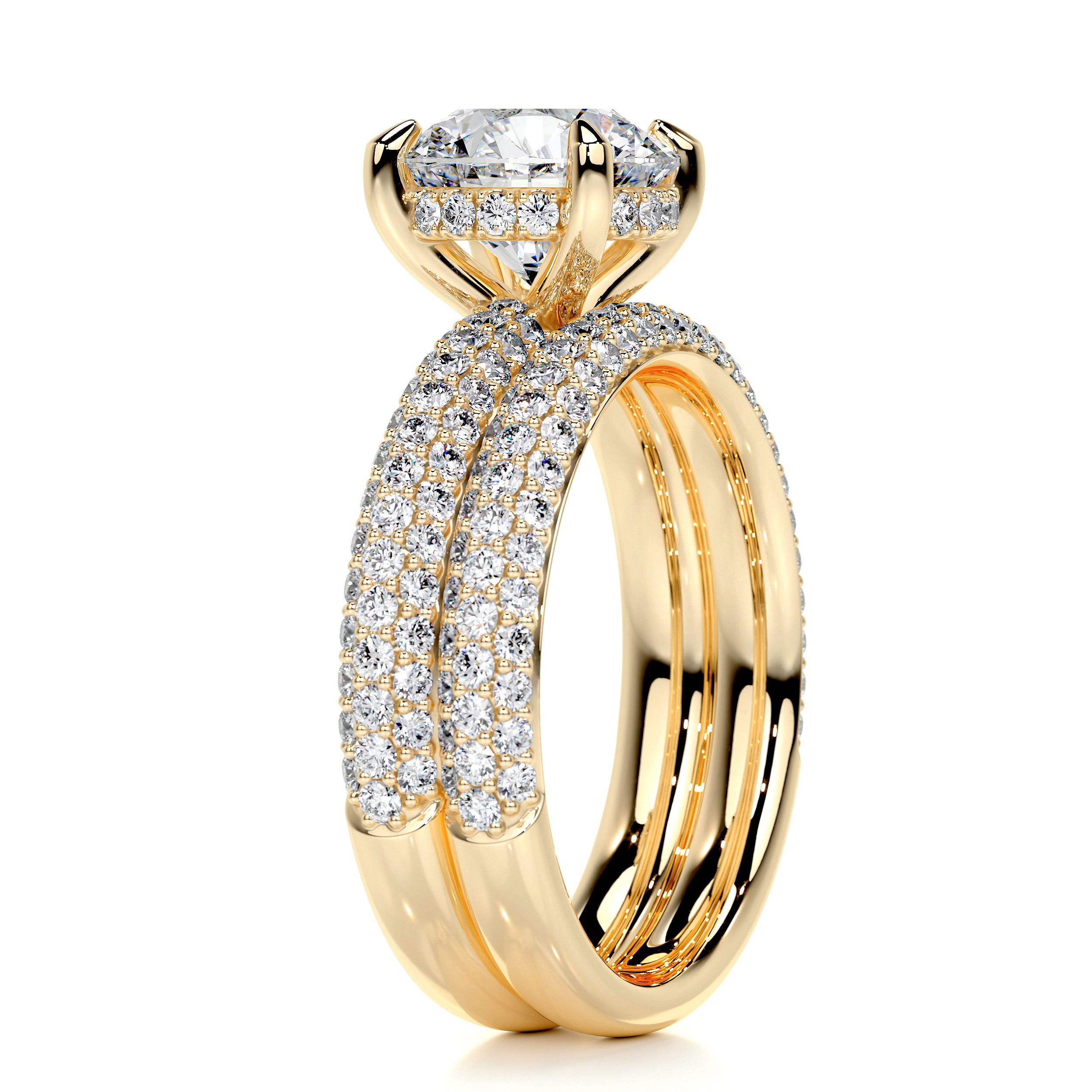 Helena Diamond Bridal Set   (2 Carat) -18K Yellow Gold