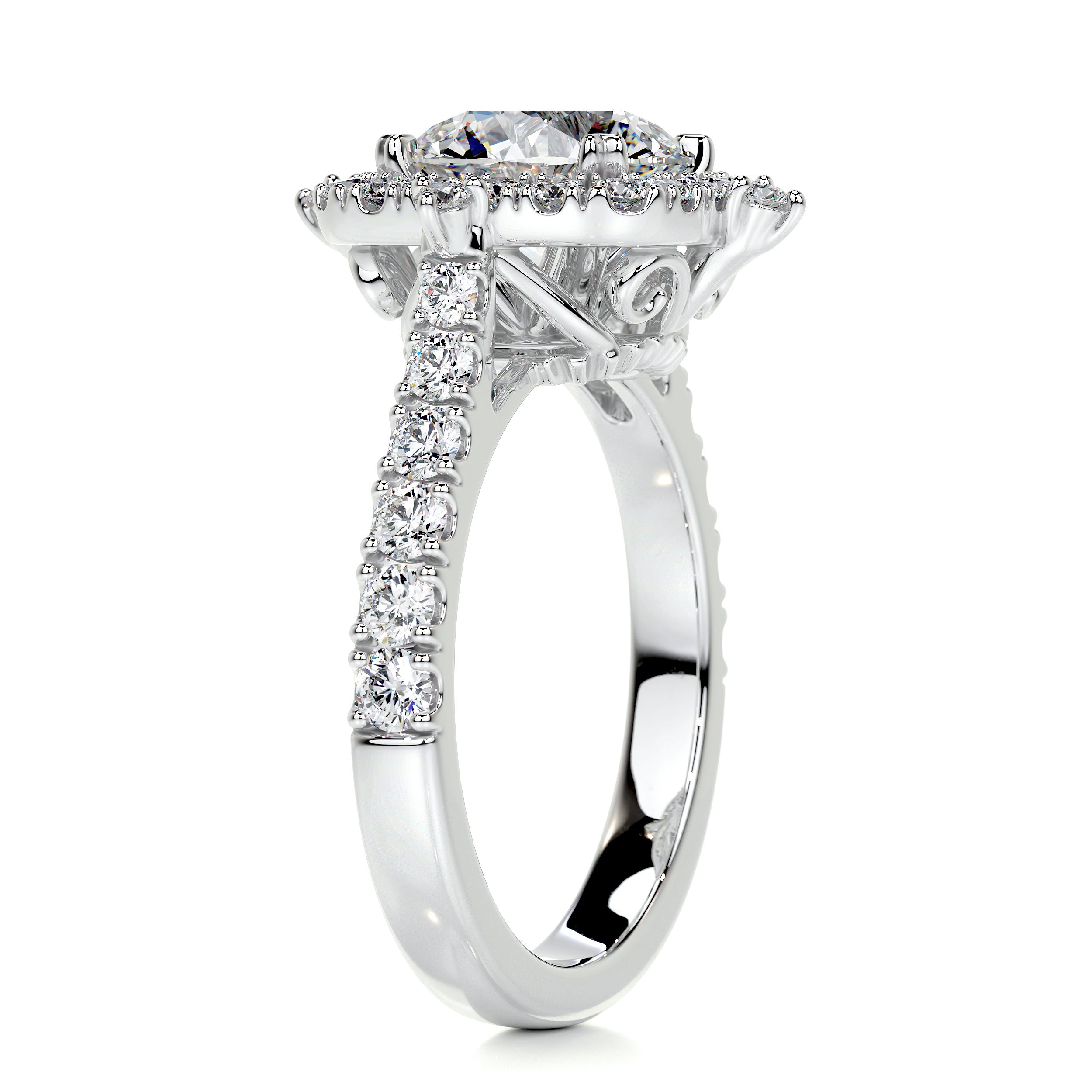 Francesca Diamond Engagement Ring   (2 Carat) -14K White Gold