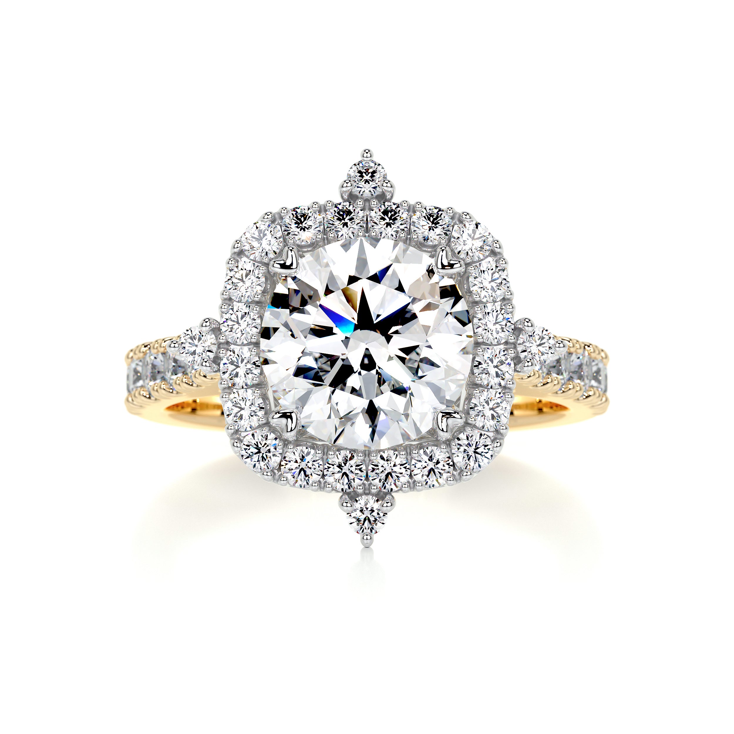 Francesca Diamond Engagement Ring   (2 Carat) -18K Yellow Gold