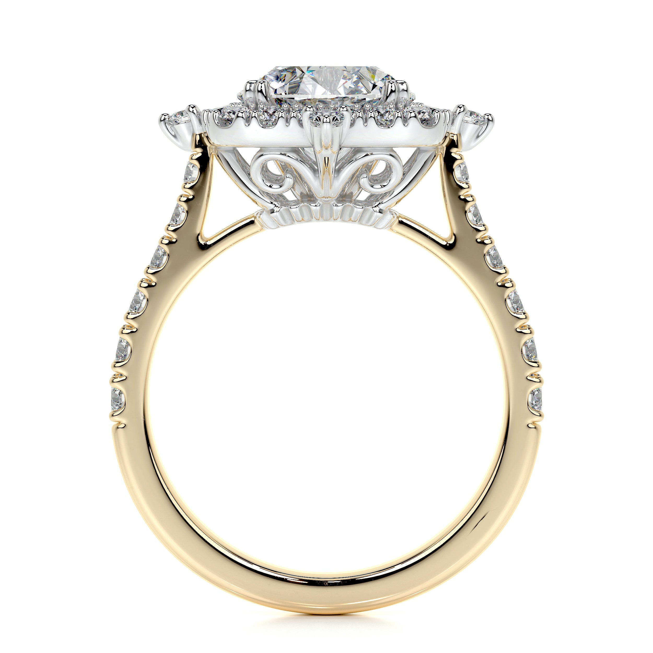 Francesca Lab Grown Diamond Ring   (2 Carat) -18K Yellow Gold
