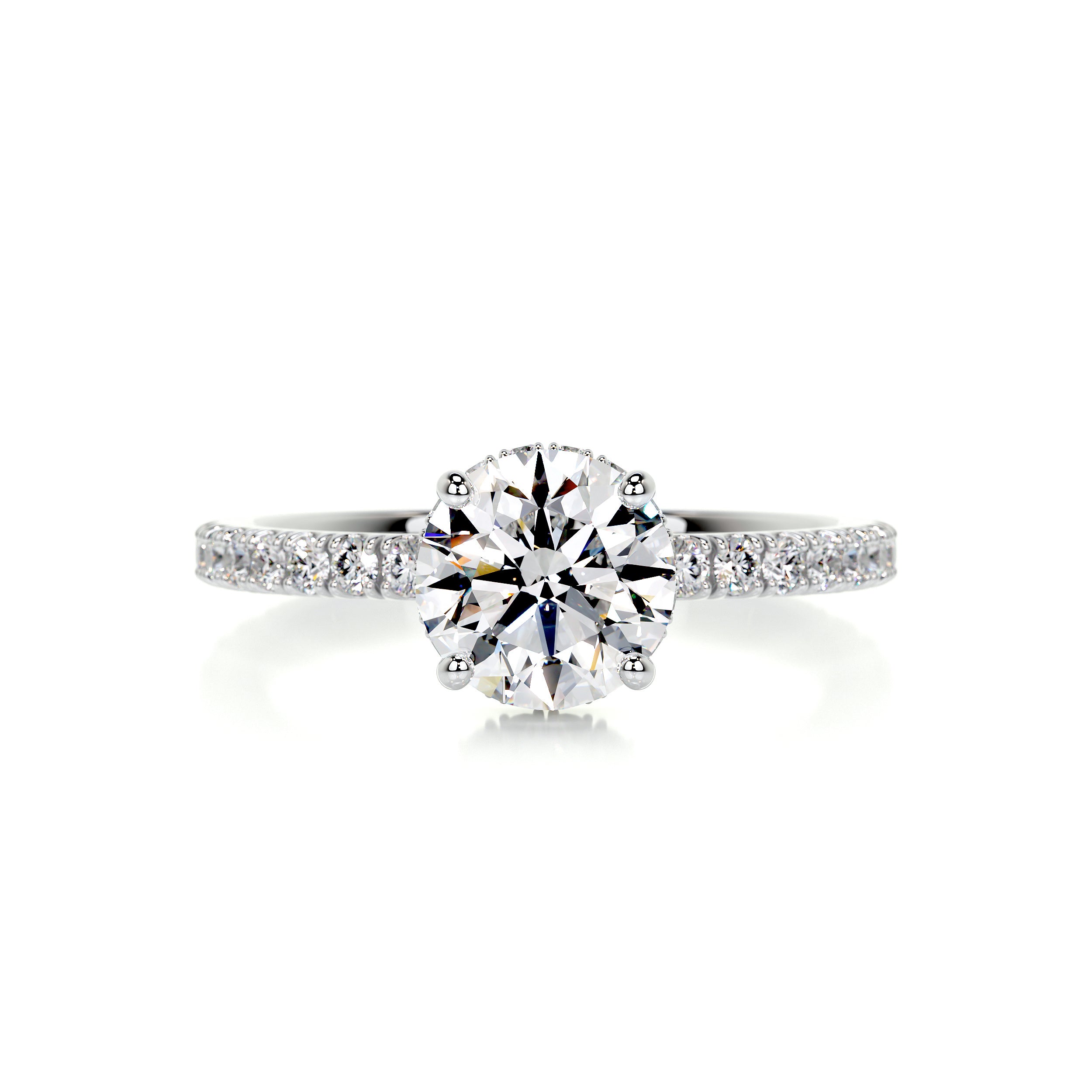 Vivienne Diamond Engagement Ring   (1.35 Carat) -18K White Gold