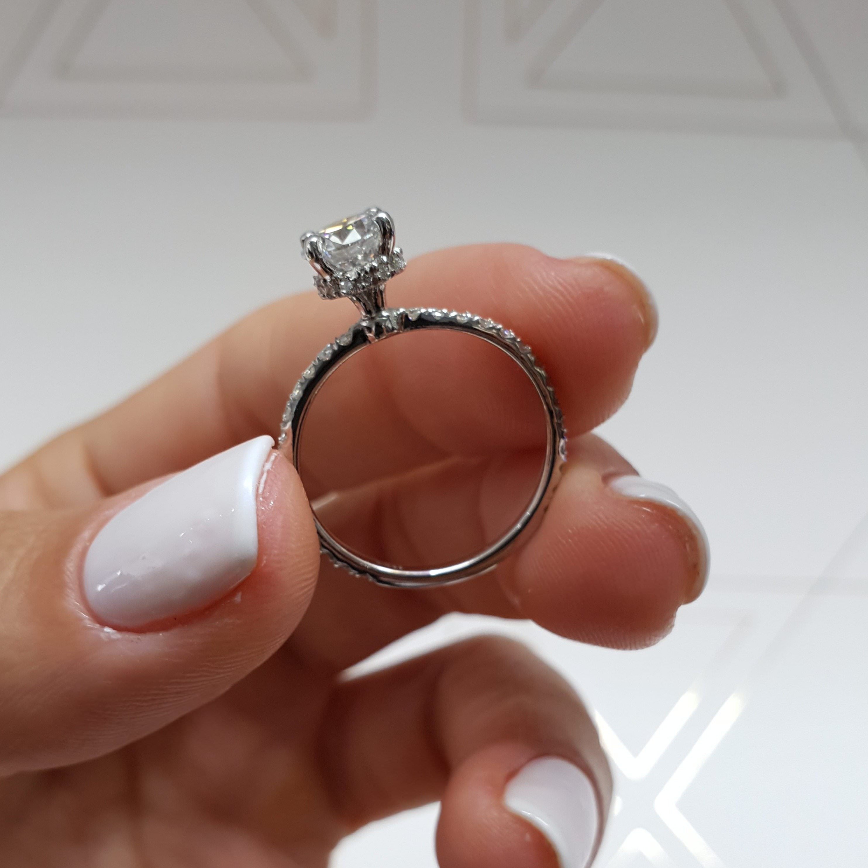 Vivienne Diamond Engagement Ring   (1.35 Carat) -18K White Gold