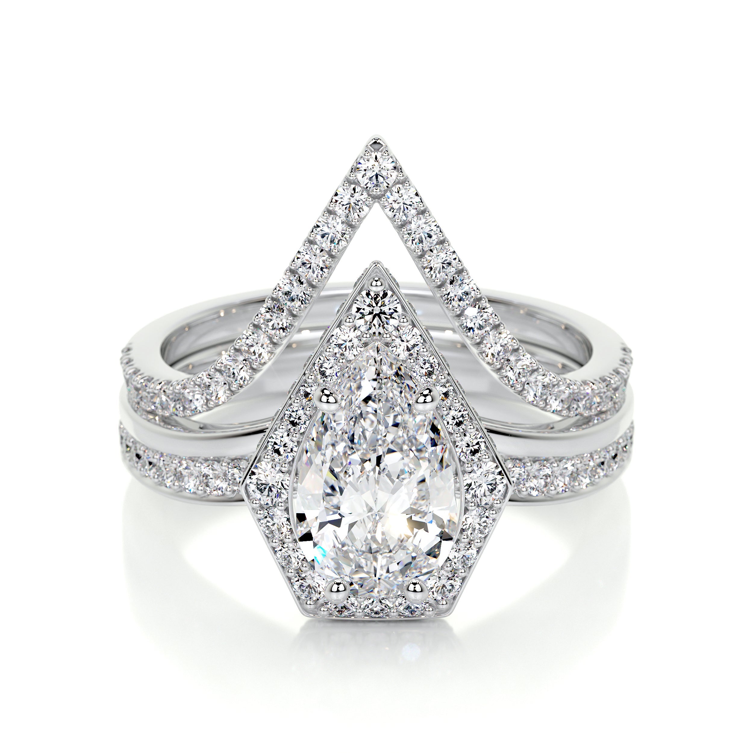 Kendall Lab Grown Diamond Bridal Set   (2.5 Carat) -14K White Gold