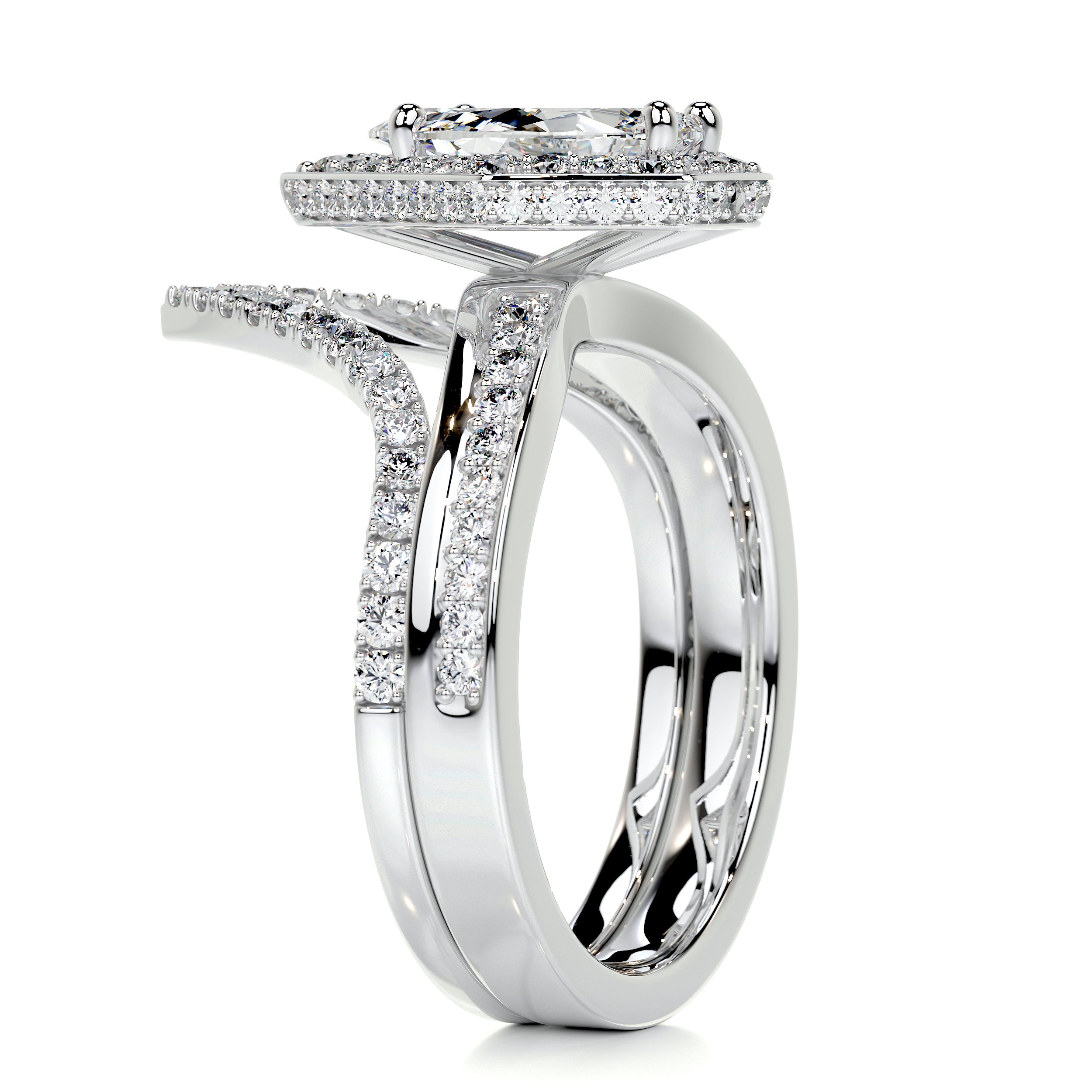 2024 New 18k white gold wedding ring set