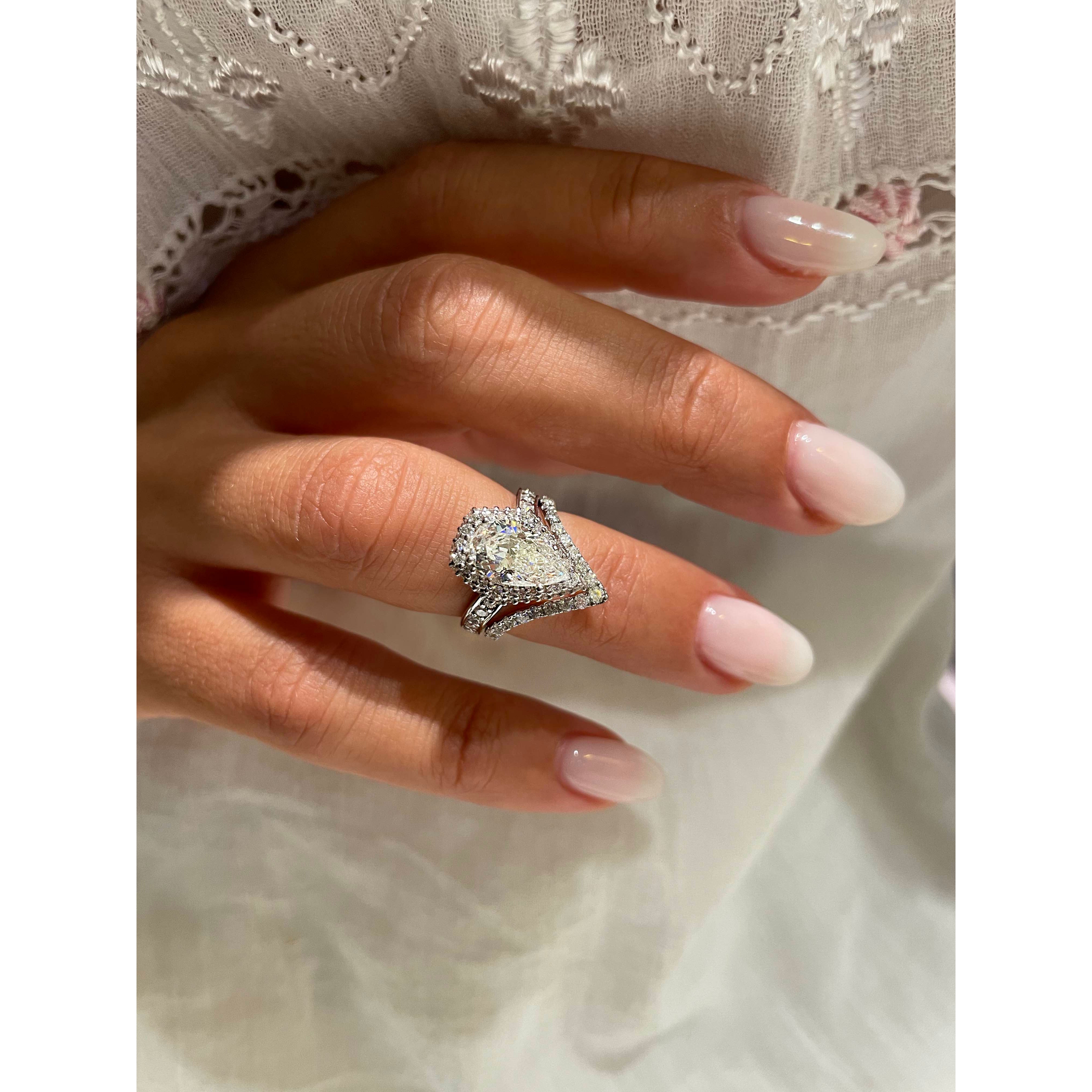 Kendall Lab Grown Diamond Bridal Set   (2.5 Carat) -18K White Gold