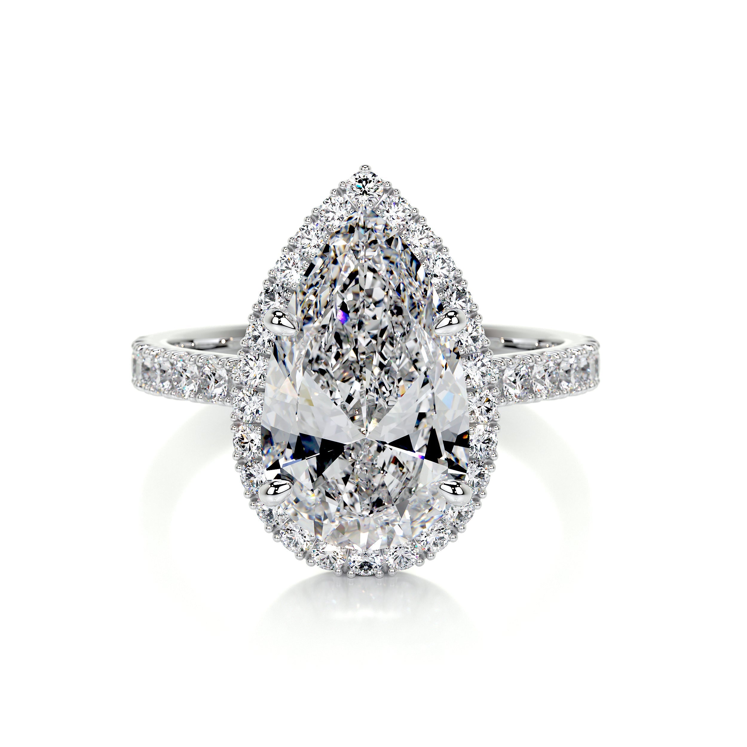 Sophia Lab Grown Diamond Ring   (3 Carat) -14K White Gold