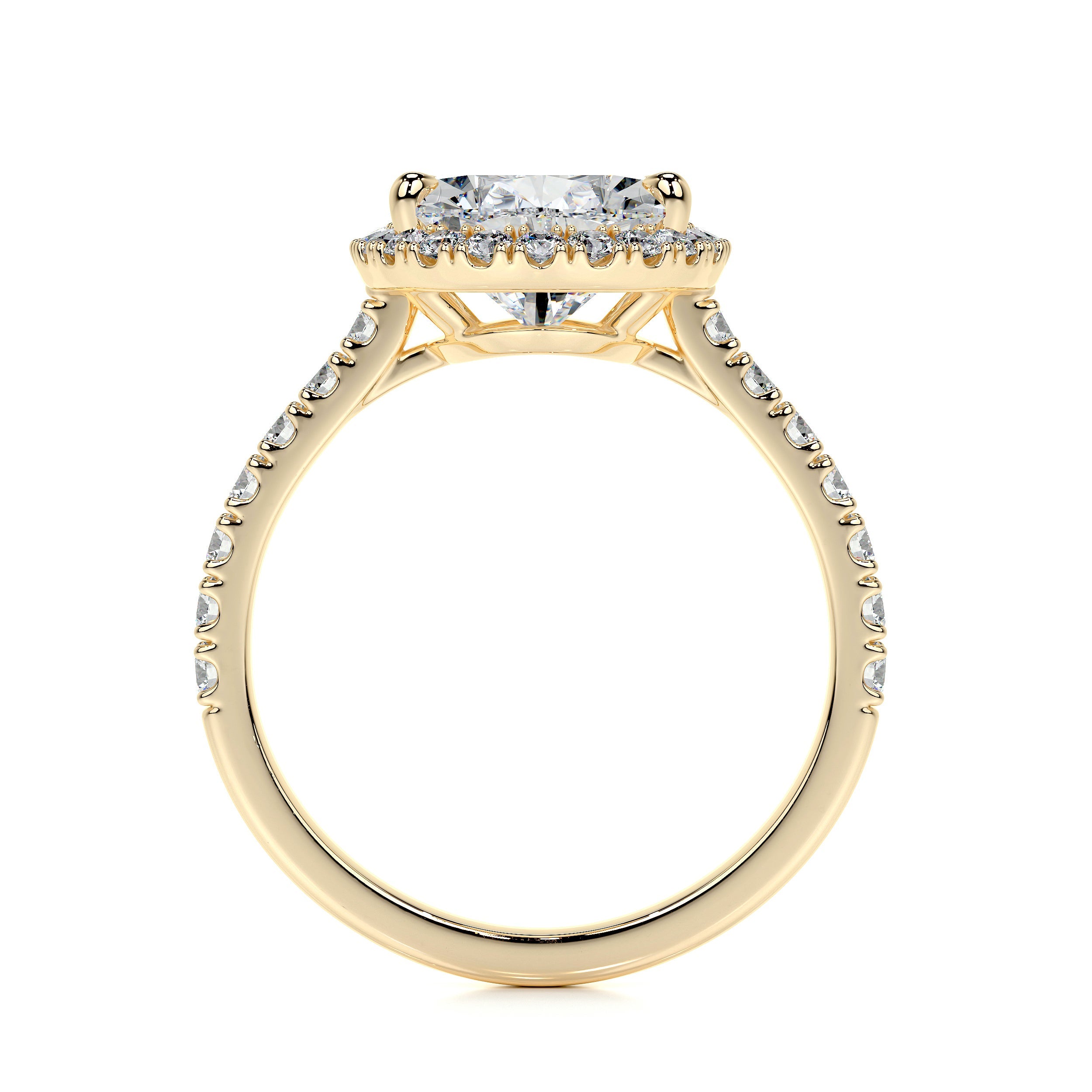 Sophia Lab Grown Diamond Ring   (3 Carat) -18K Yellow Gold