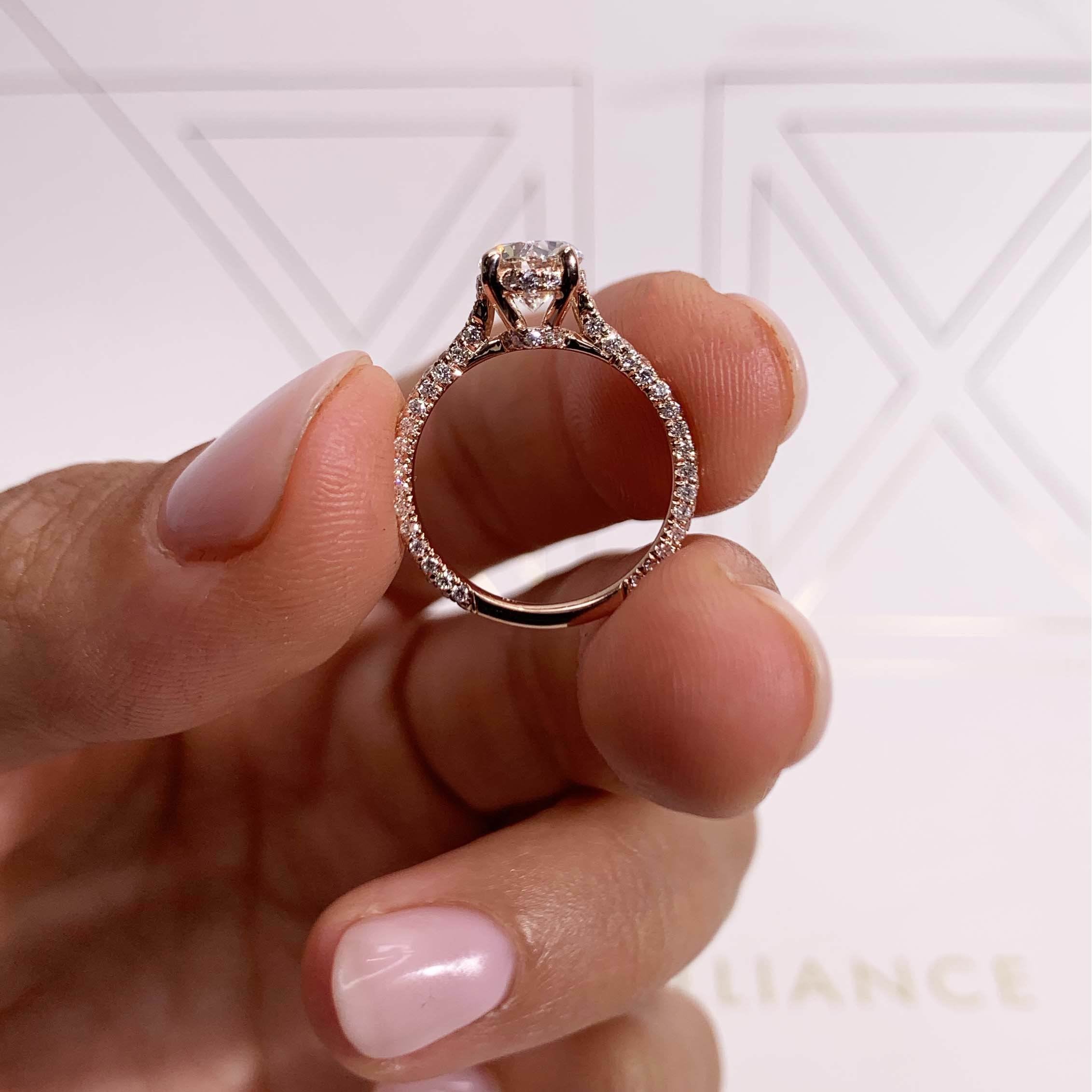 Rebecca Diamond Engagement Ring   (1.8 Carat) -14K Rose Gold