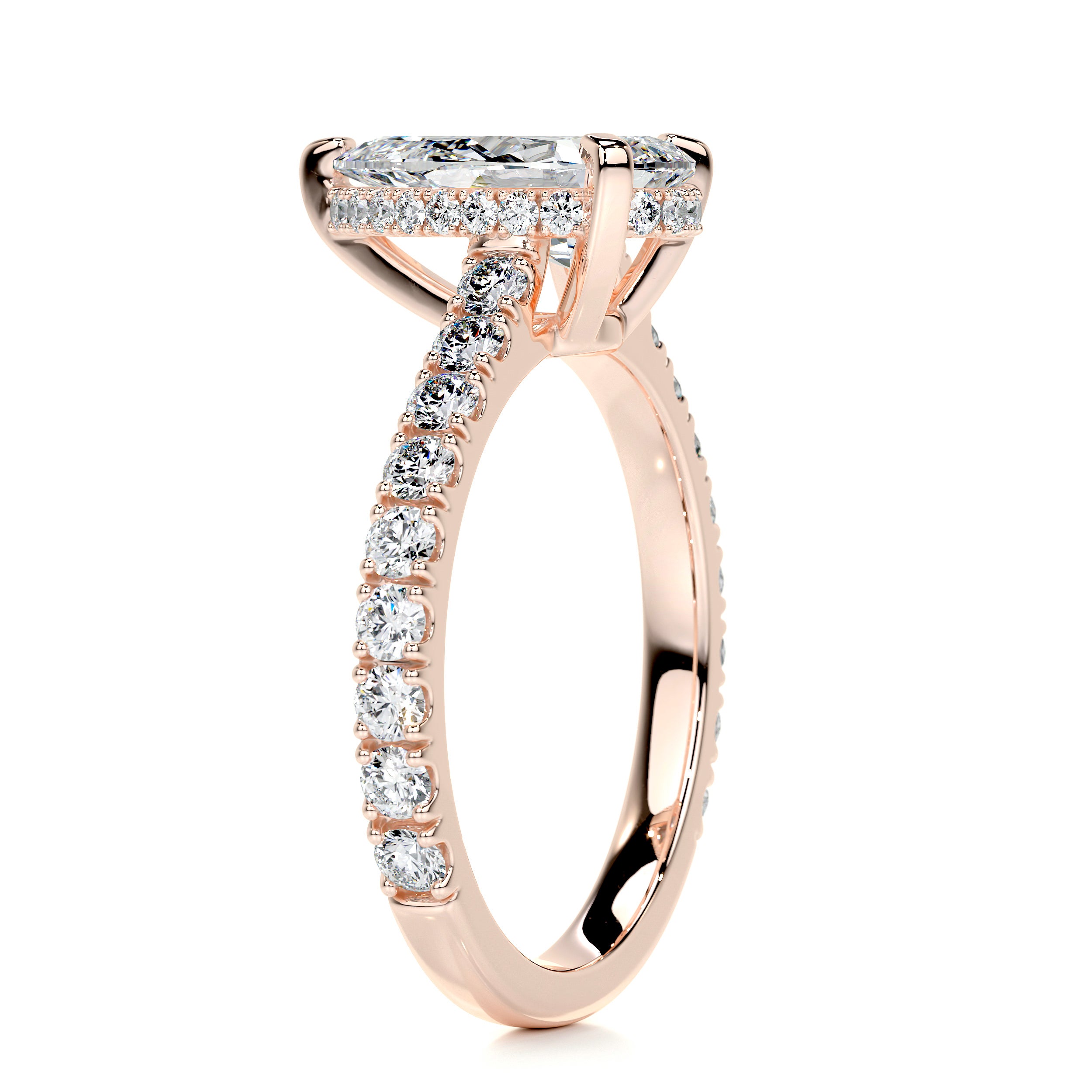 Mia Diamond Engagement Ring   (2 Carat) -14K Rose Gold