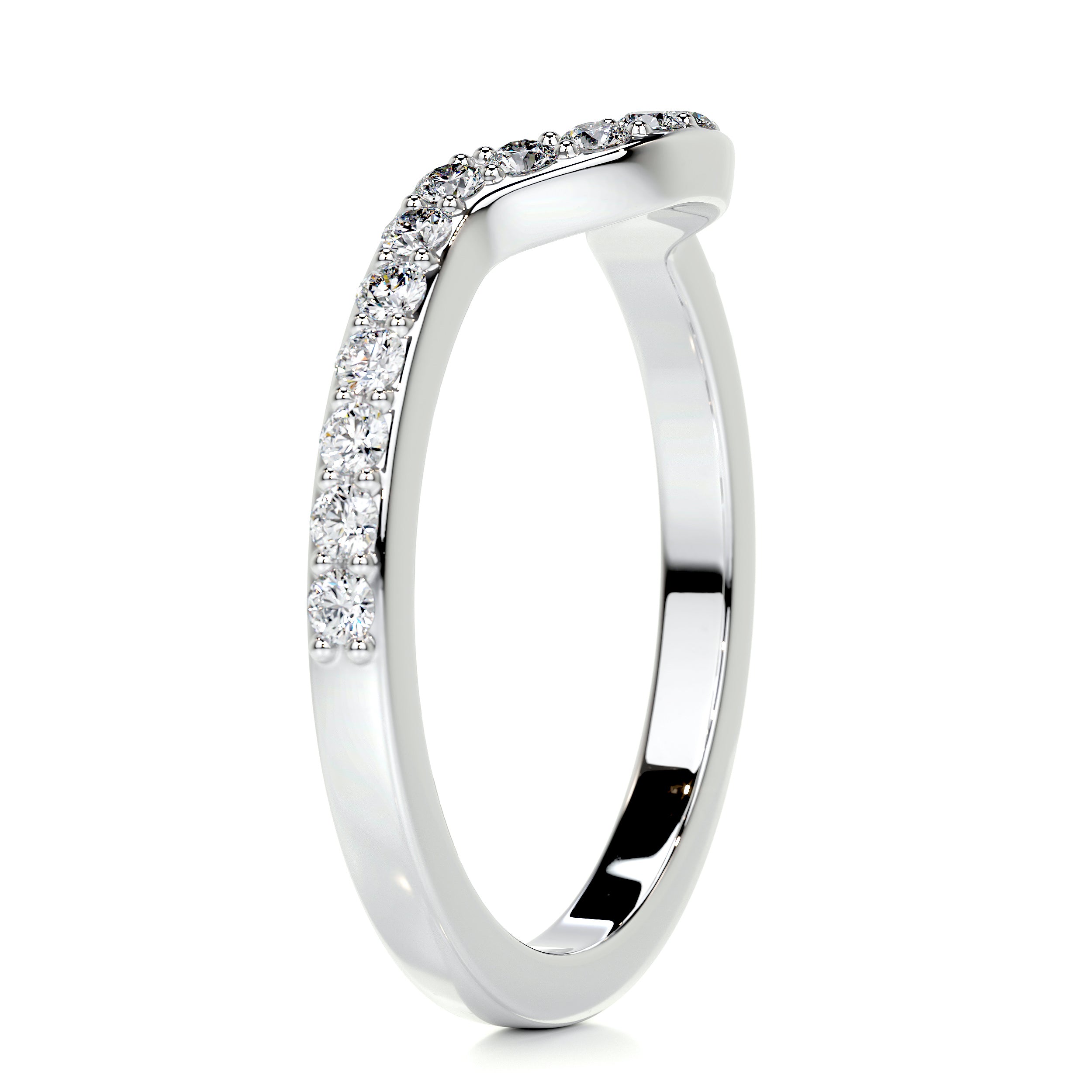 Nina Diamond Wedding Ring   (0.2 Carat) -18K White Gold