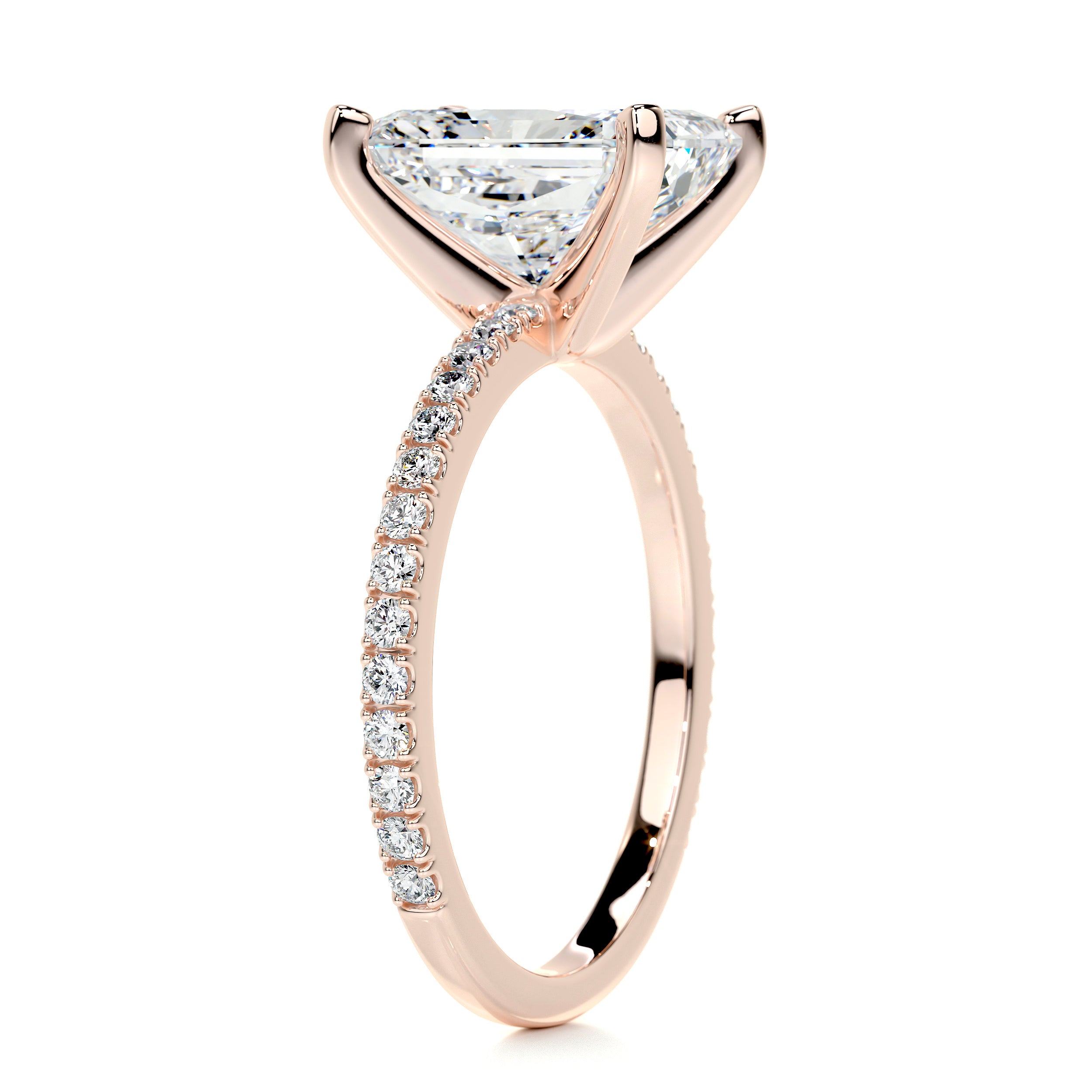 Audrey Diamond Engagement Ring   (3.5 Carat) -14K Rose Gold