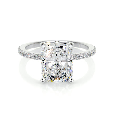 Audrey Lab Grown Diamond Ring, Pave, 3.3 Carat, 14K White Gold – Best ...