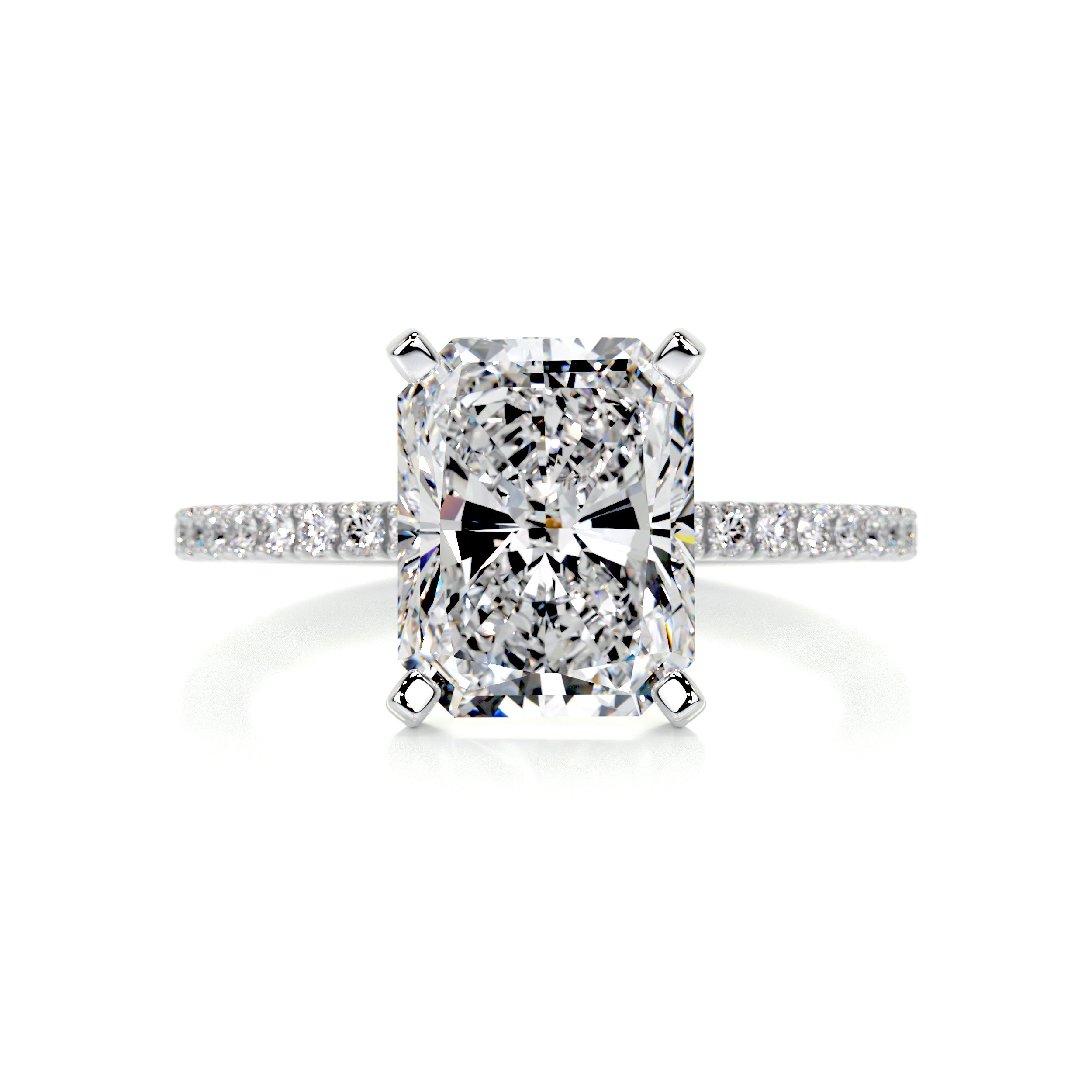 Audrey Diamond Engagement Ring   (3.5 Carat) -14K White Gold