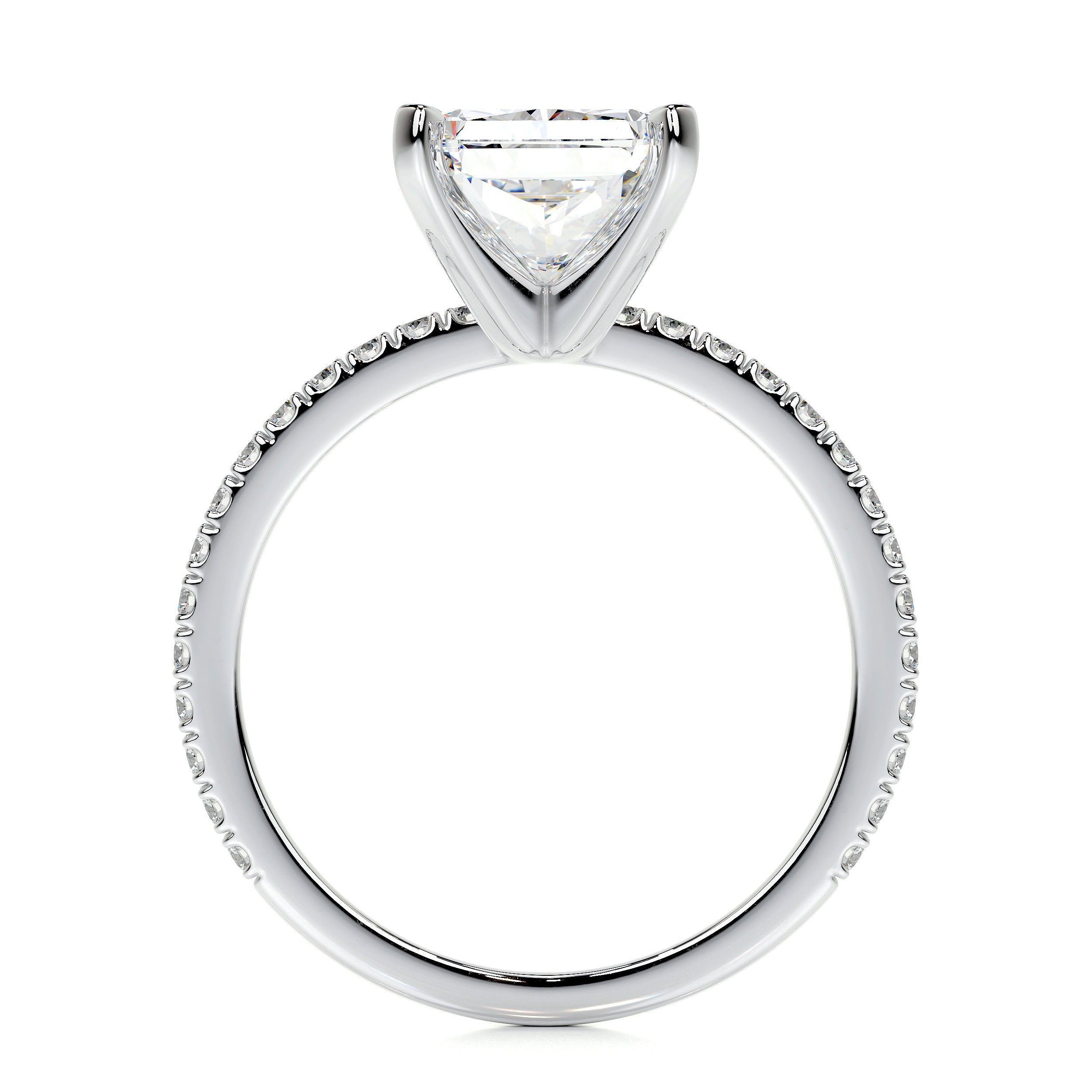 Audrey Lab Grown Diamond Ring   (3.5 Carat) -14K White Gold