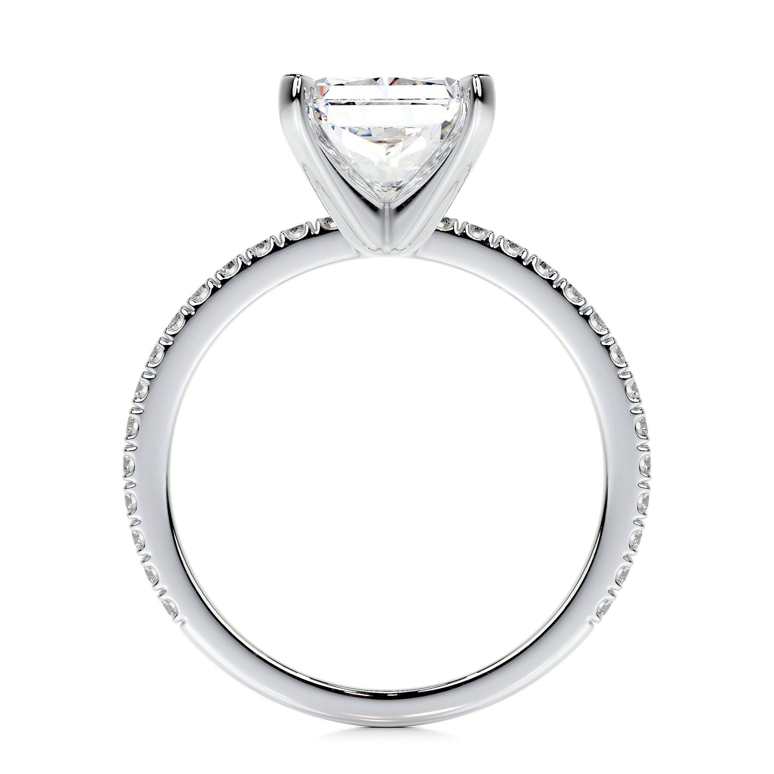 Audrey Lab Grown Diamond Ring   (3.30 Carat) -14K White Gold