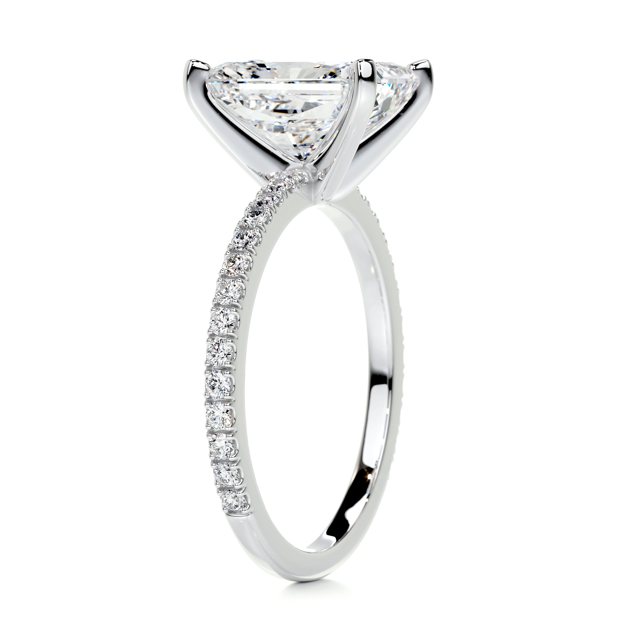 Audrey Diamond Engagement Ring   (3.5 Carat) -14K White Gold