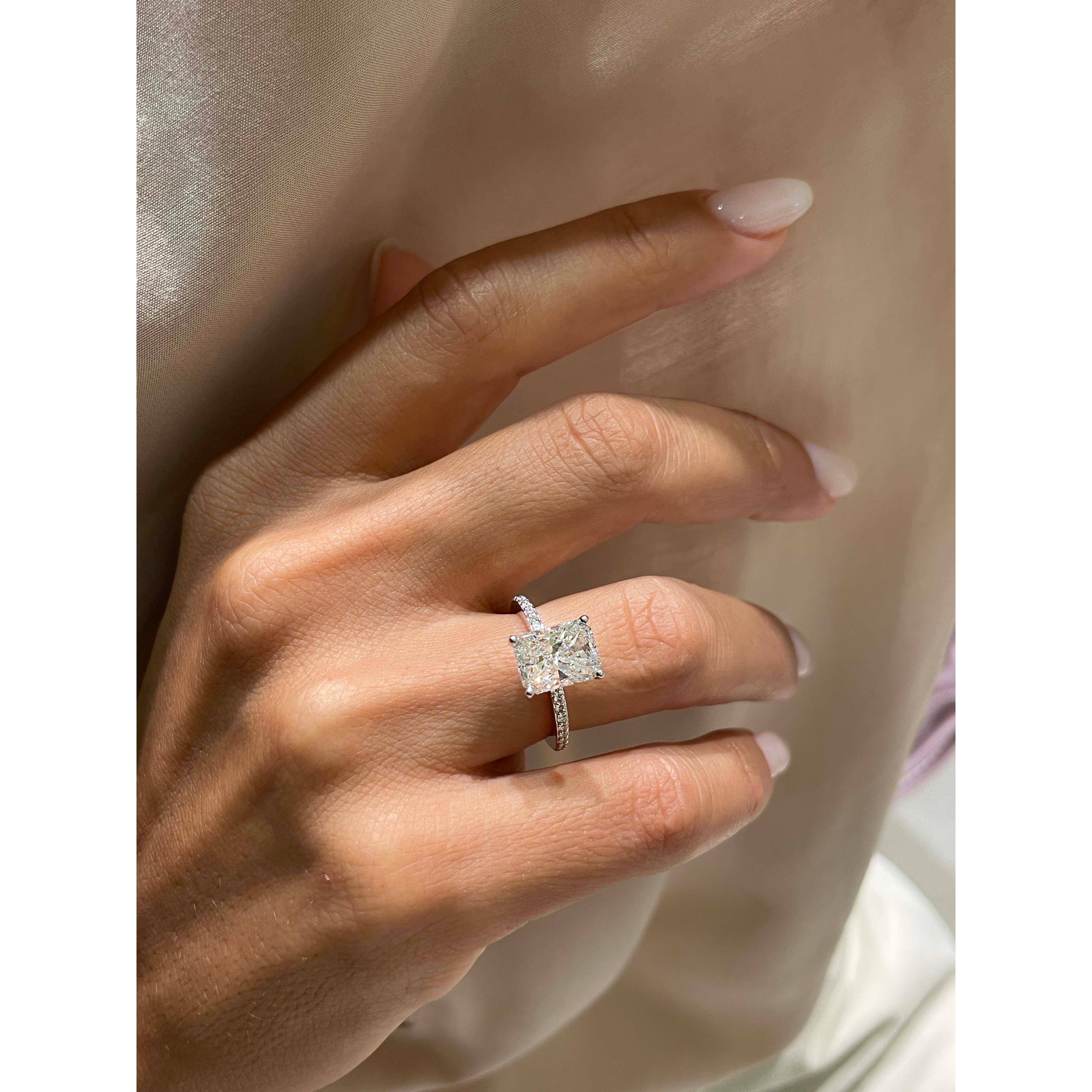 Audrey Diamond Engagement Ring   (3.5 Carat) -Platinum