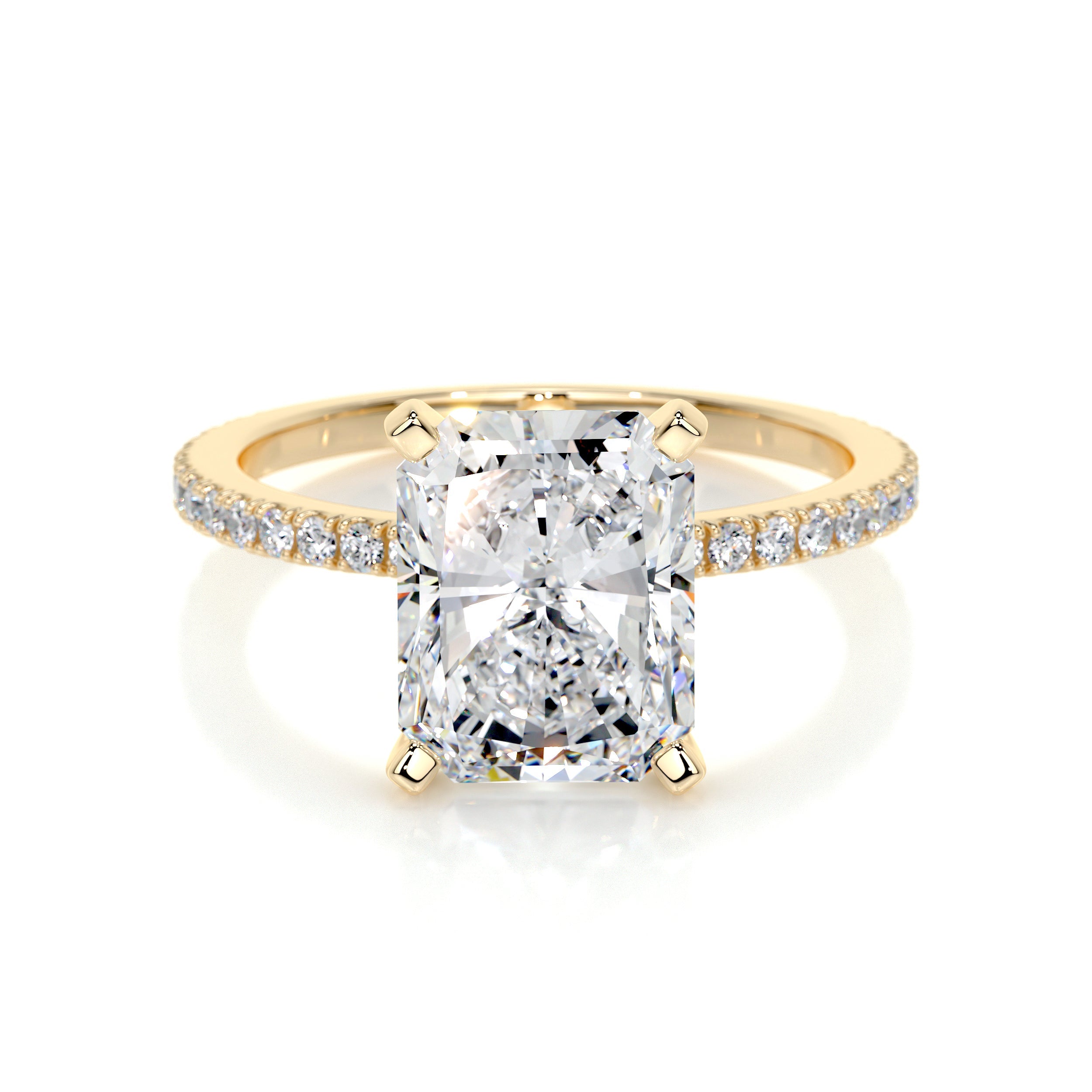 3.5 Ctw Solitaire Pear-Cut Engagement Ring in 18K Gold