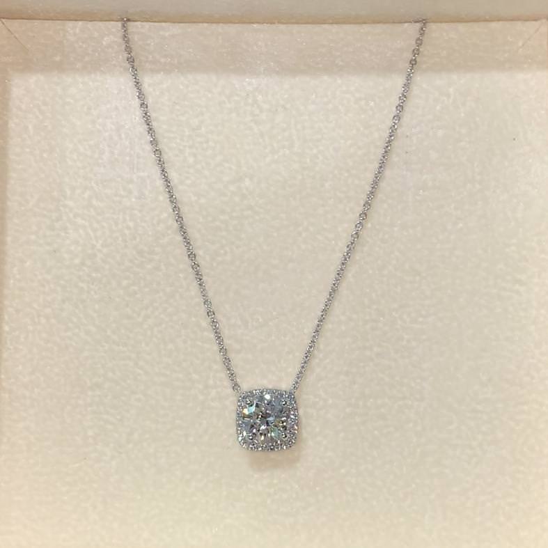 Claudia Lab Grown Diamond Pendant   (1.25 Carat) -14K White Gold