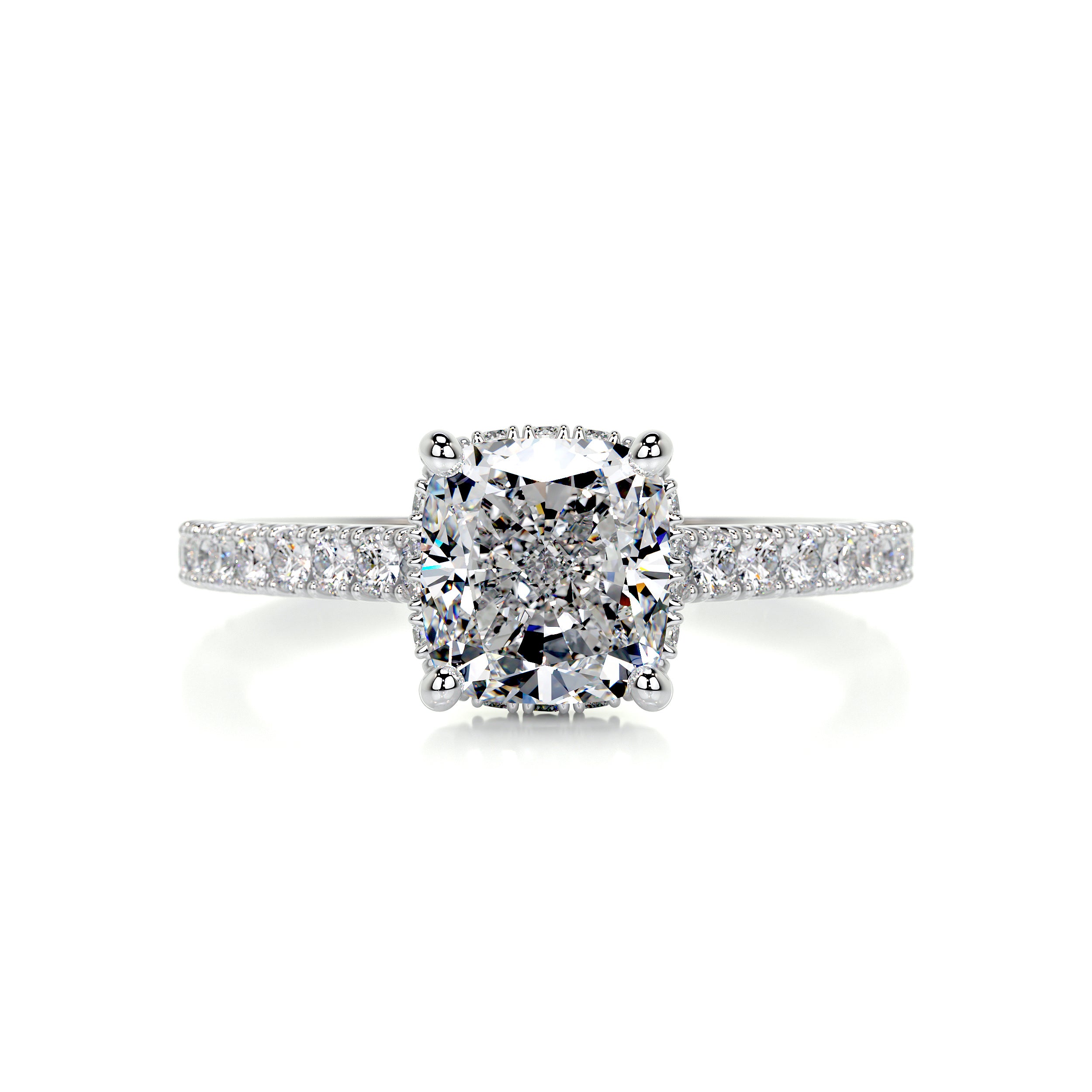 Cassandra Diamond Engagement Ring   (2 Carat) -18K White Gold