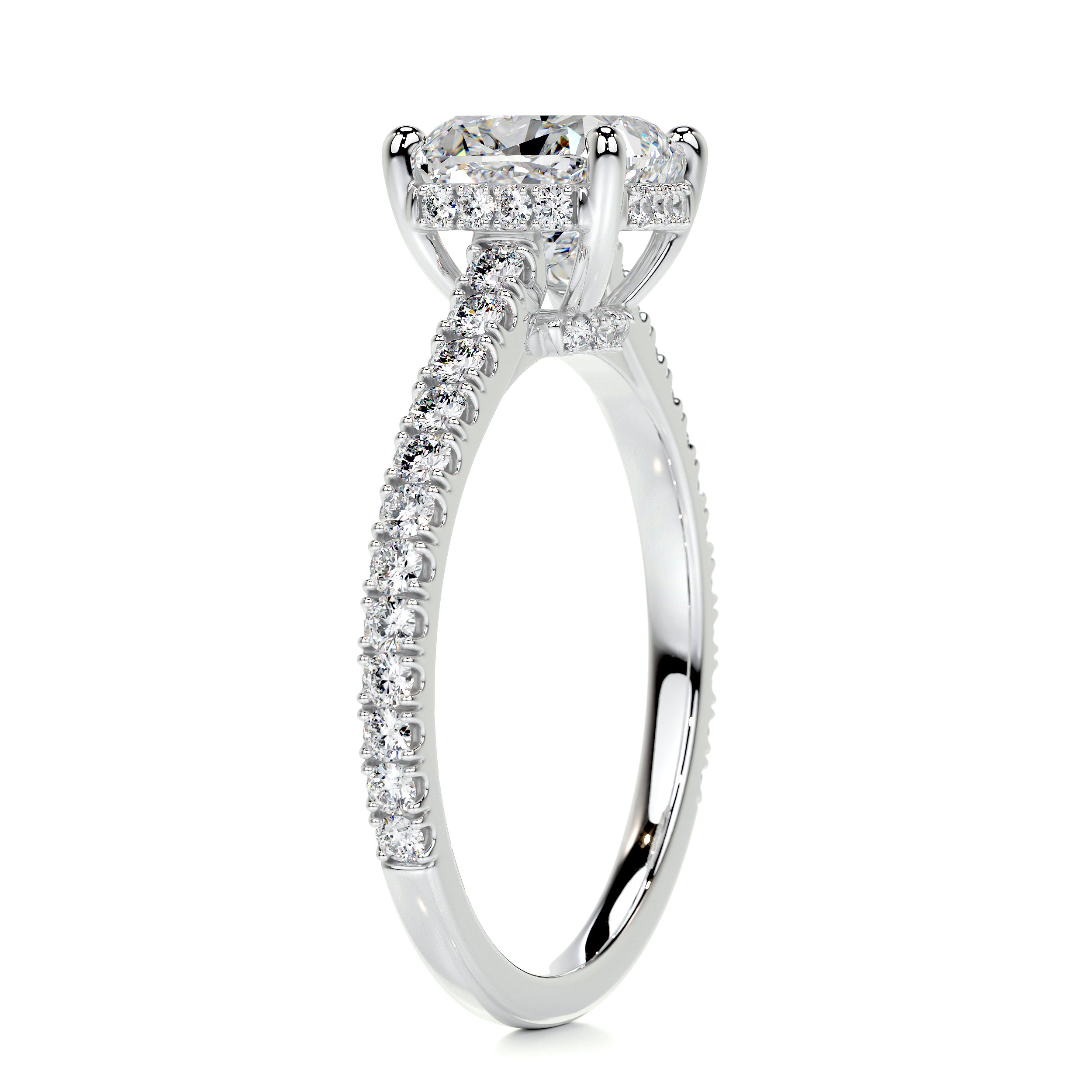 Cassandra Diamond Engagement Ring   (2 Carat) -14K White Gold