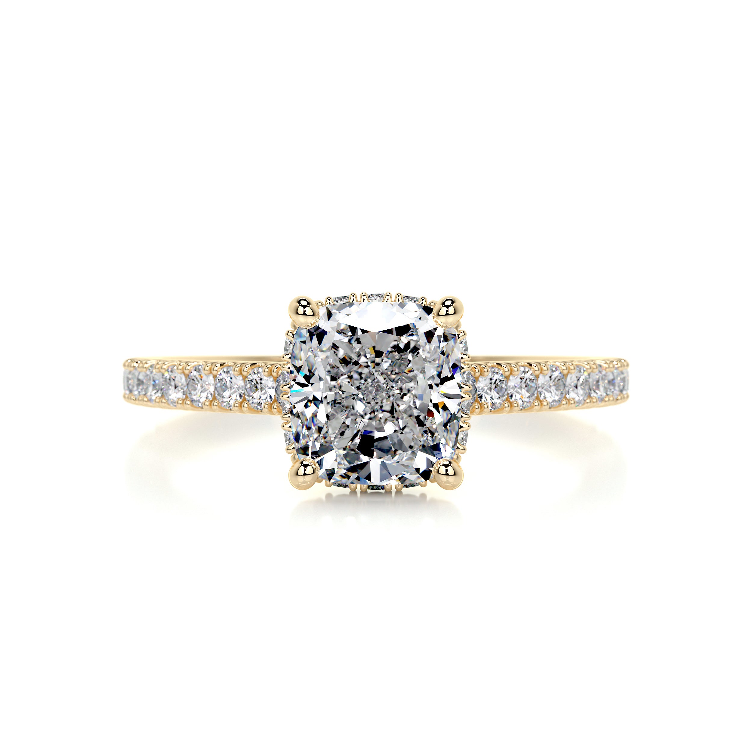 Cassandra Diamond Engagement Ring   (2 Carat) -18K Yellow Gold