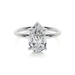 Willow Lab Grown Diamond Ring Pear - 14K White Gold