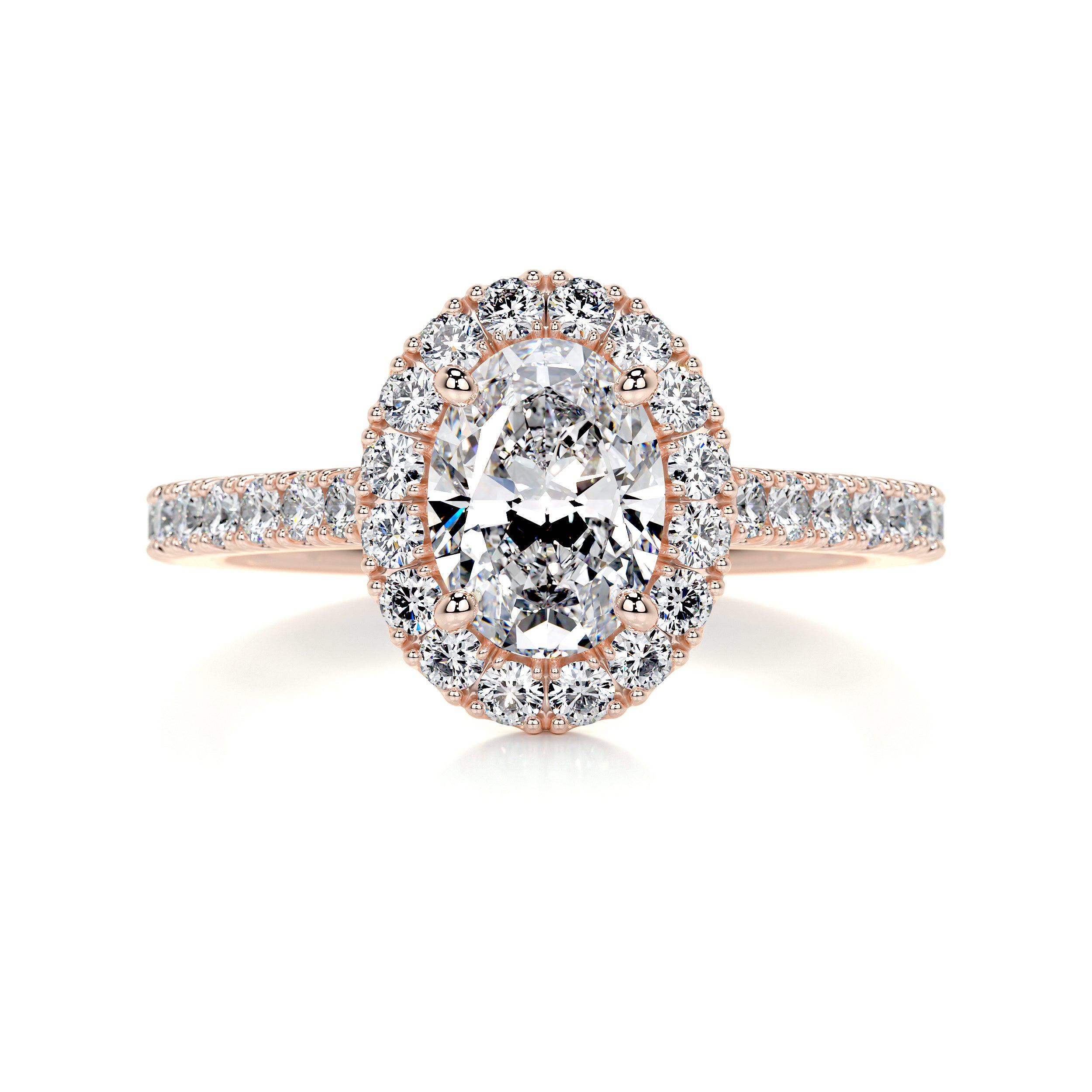 Maria Diamond Engagement Ring   (2 Carat) -14K Rose Gold