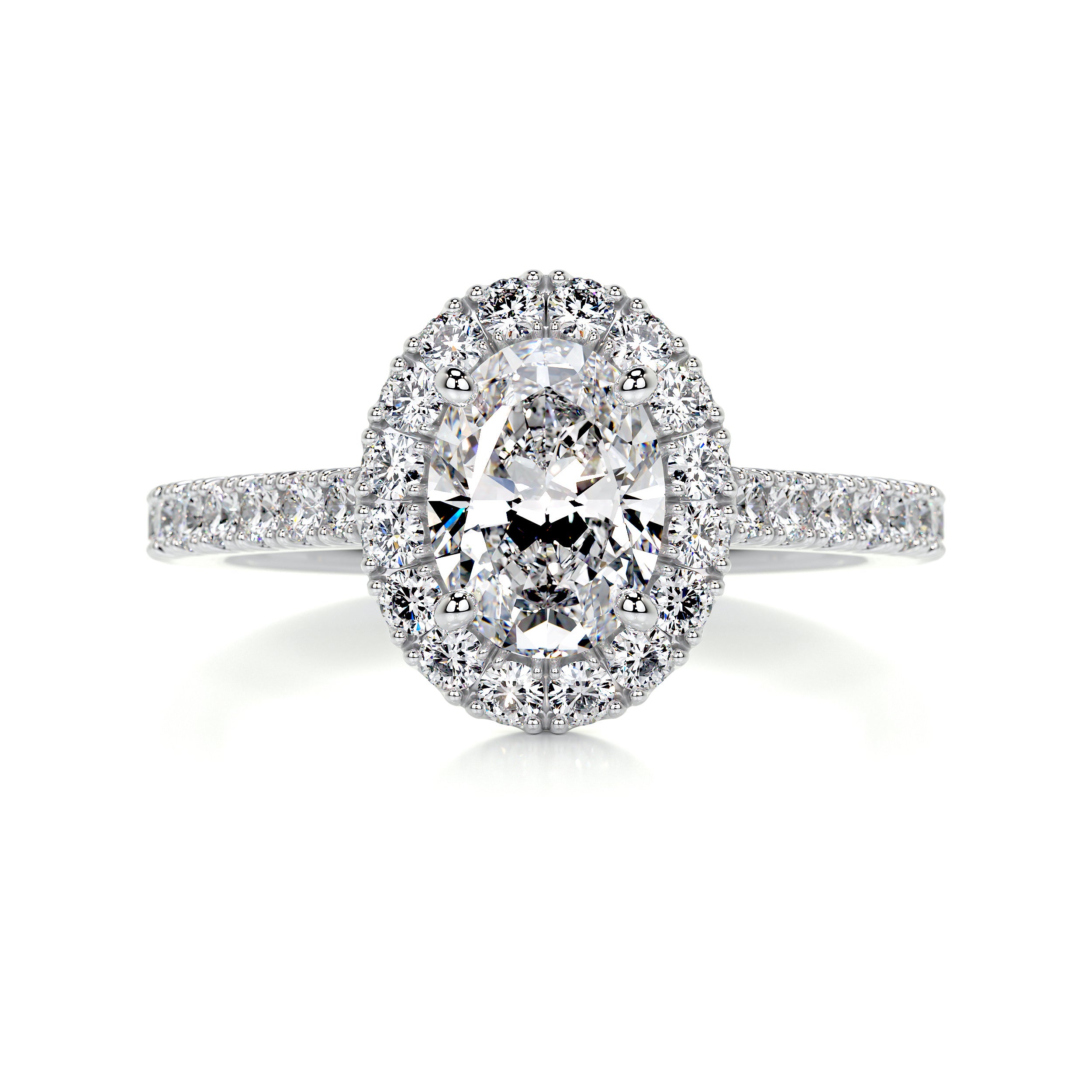 14K White Gold Round Lab Grown Diamond Double Fancy Halo Engagement Ring –  Diamonds Rock