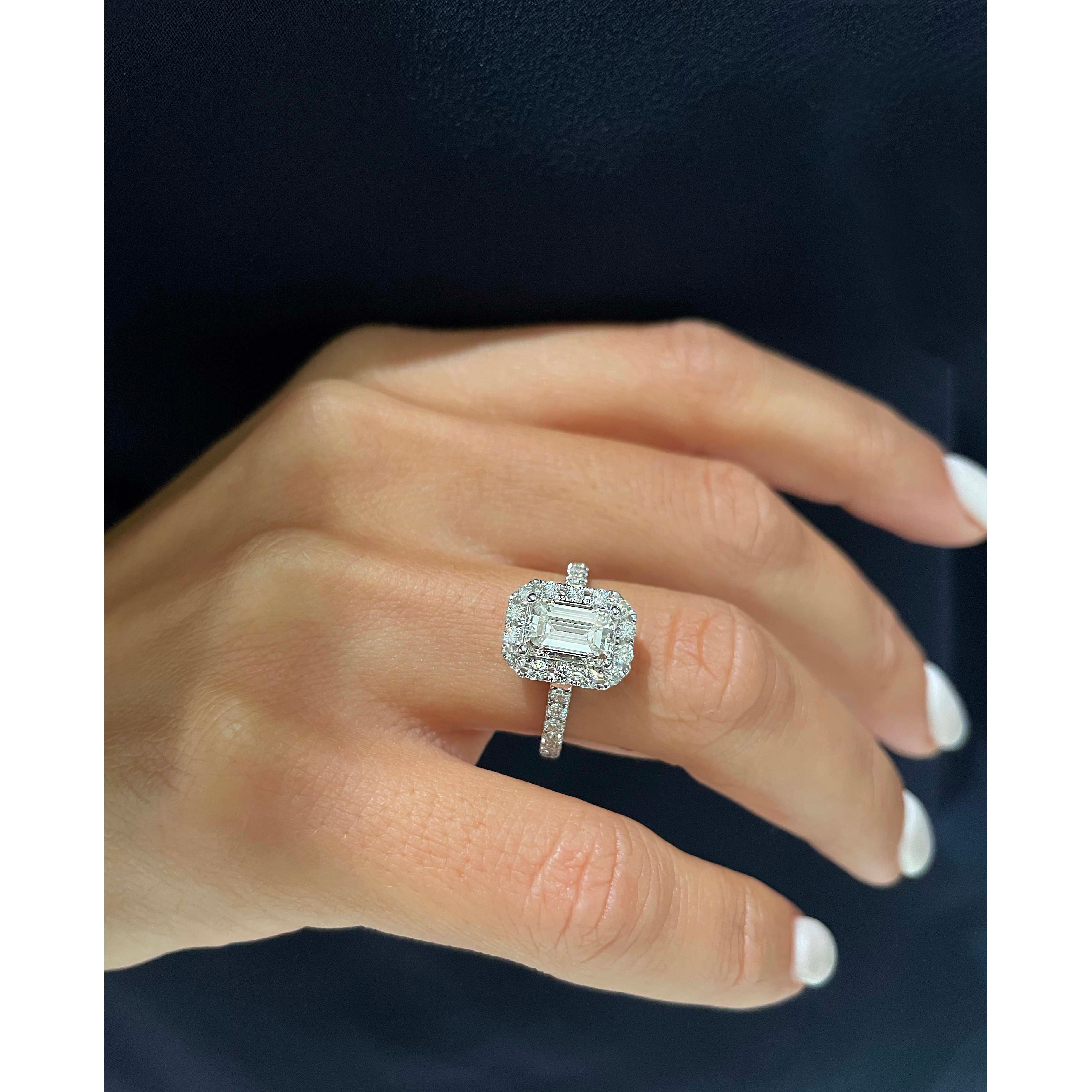 Zoey Diamond Engagement Ring   (2 Carat) -18K White Gold