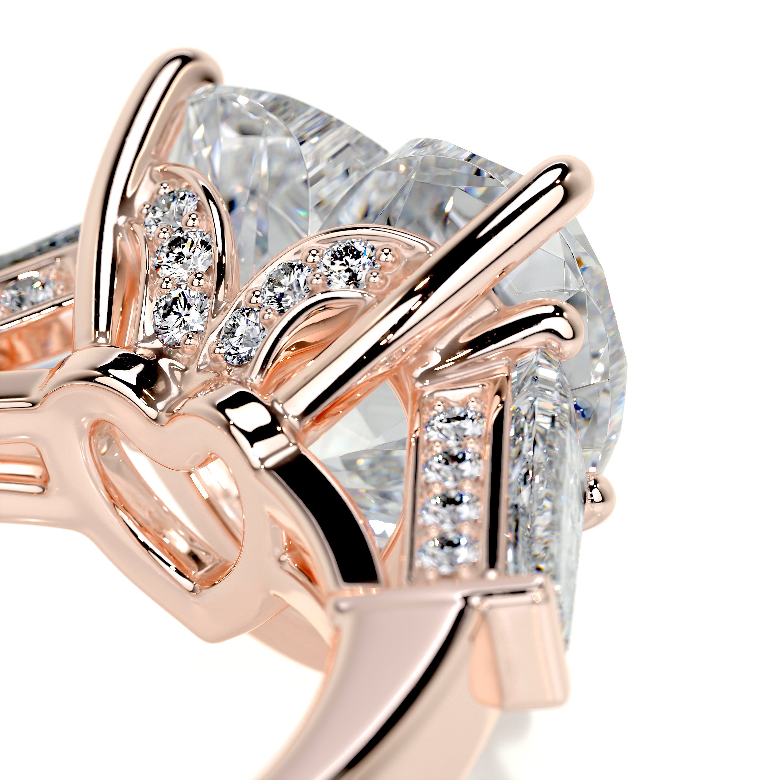 Skylar Diamond Engagement Ring   (3.2 Carat) -14K Rose Gold