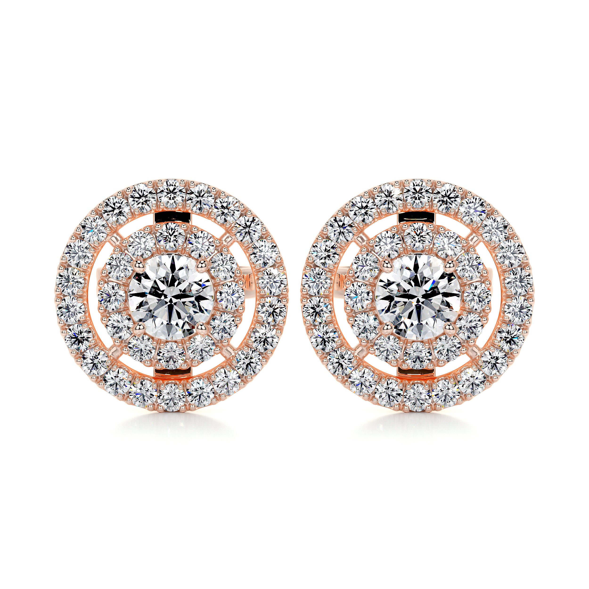 Joan Diamond Earrings   (1 Carat) - 14K Rose Gold