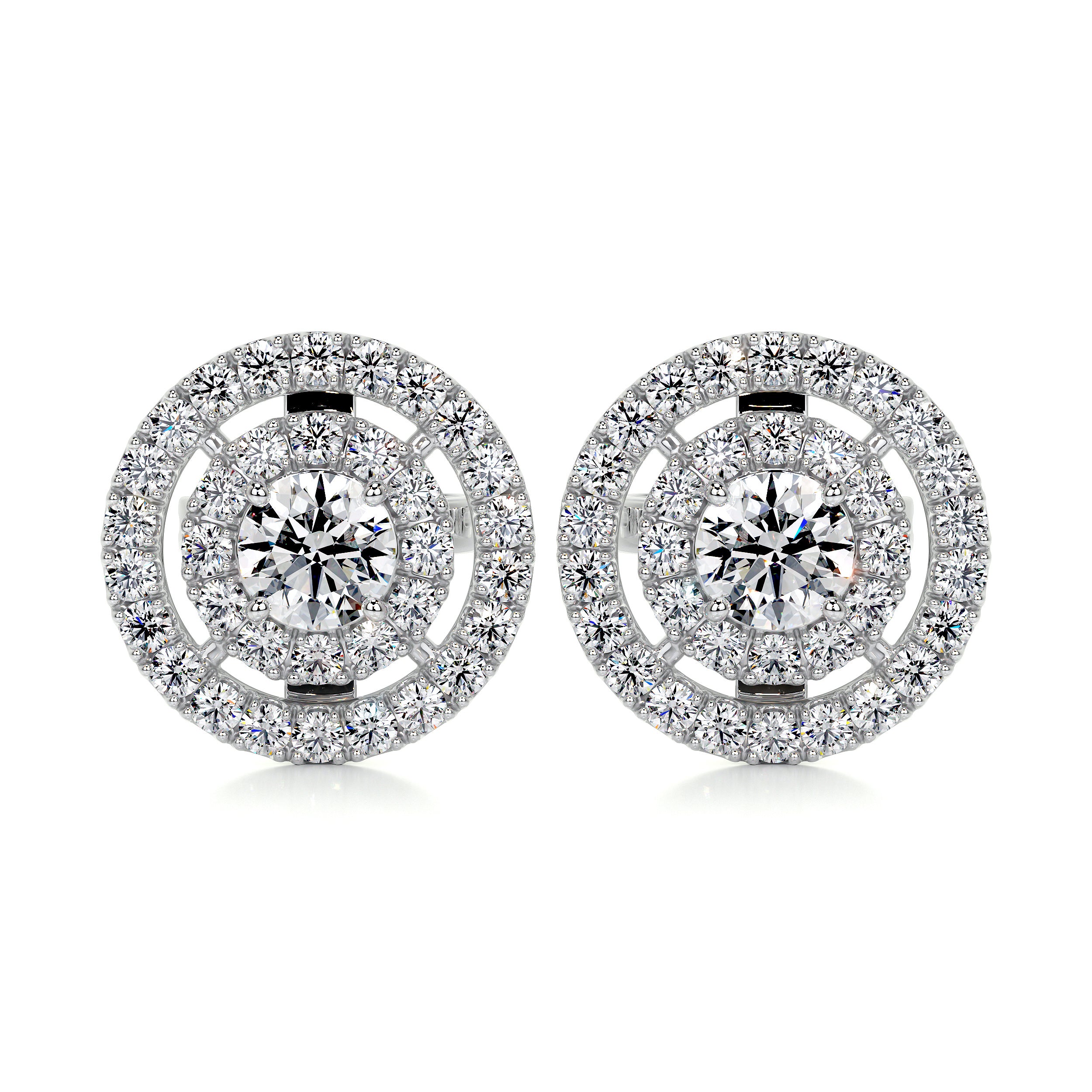 Joan Diamond Earrings   (1 Carat) - 14K White Gold