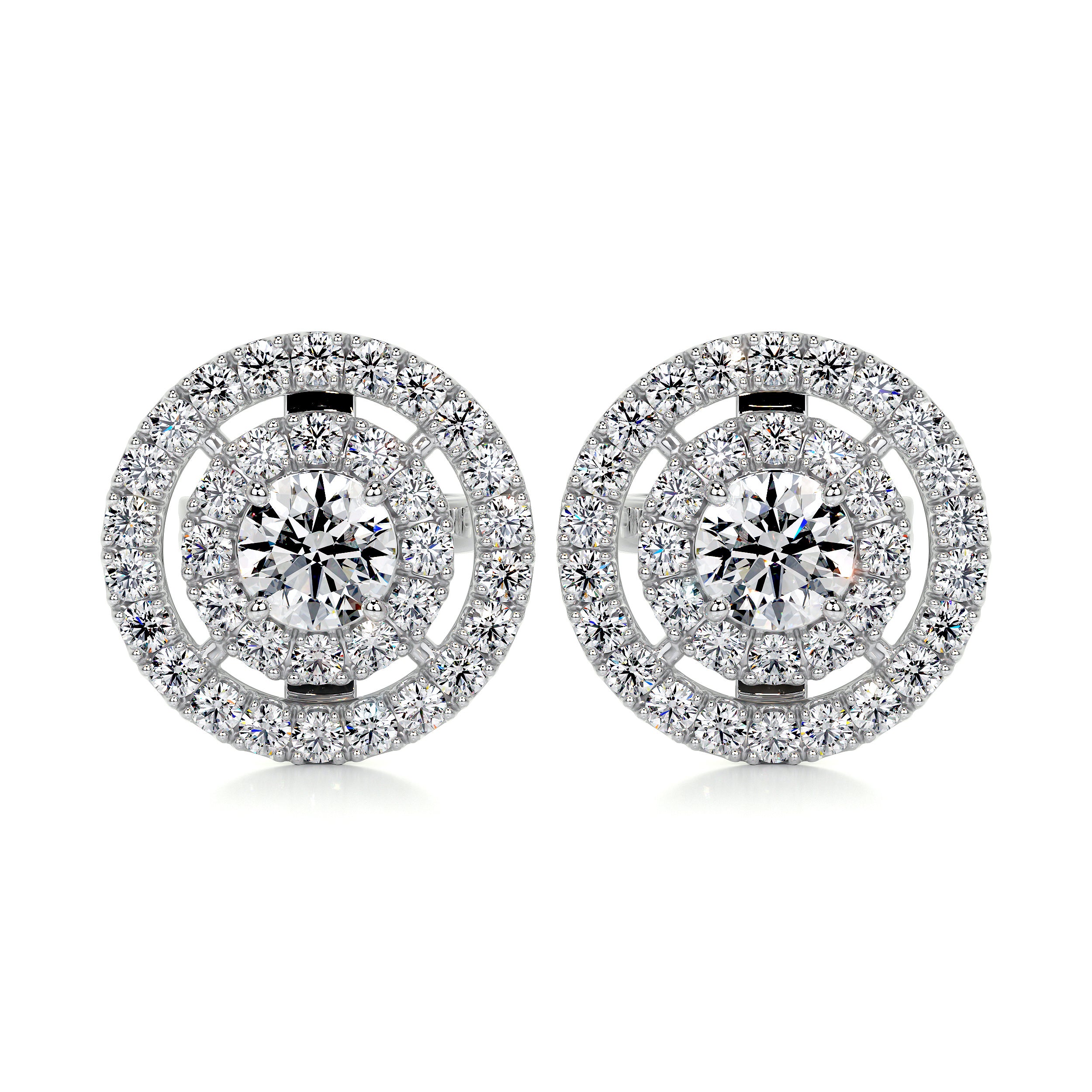 Joan Diamond Earrings   (1 Carat) - 18K White Gold