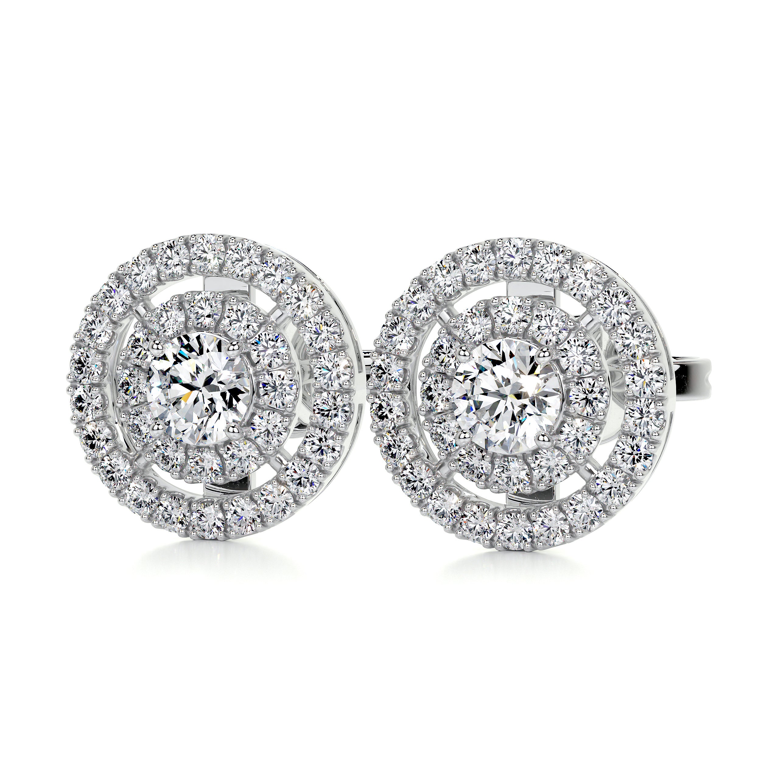 Joan Diamond Earrings   (1 Carat) - 14K White Gold