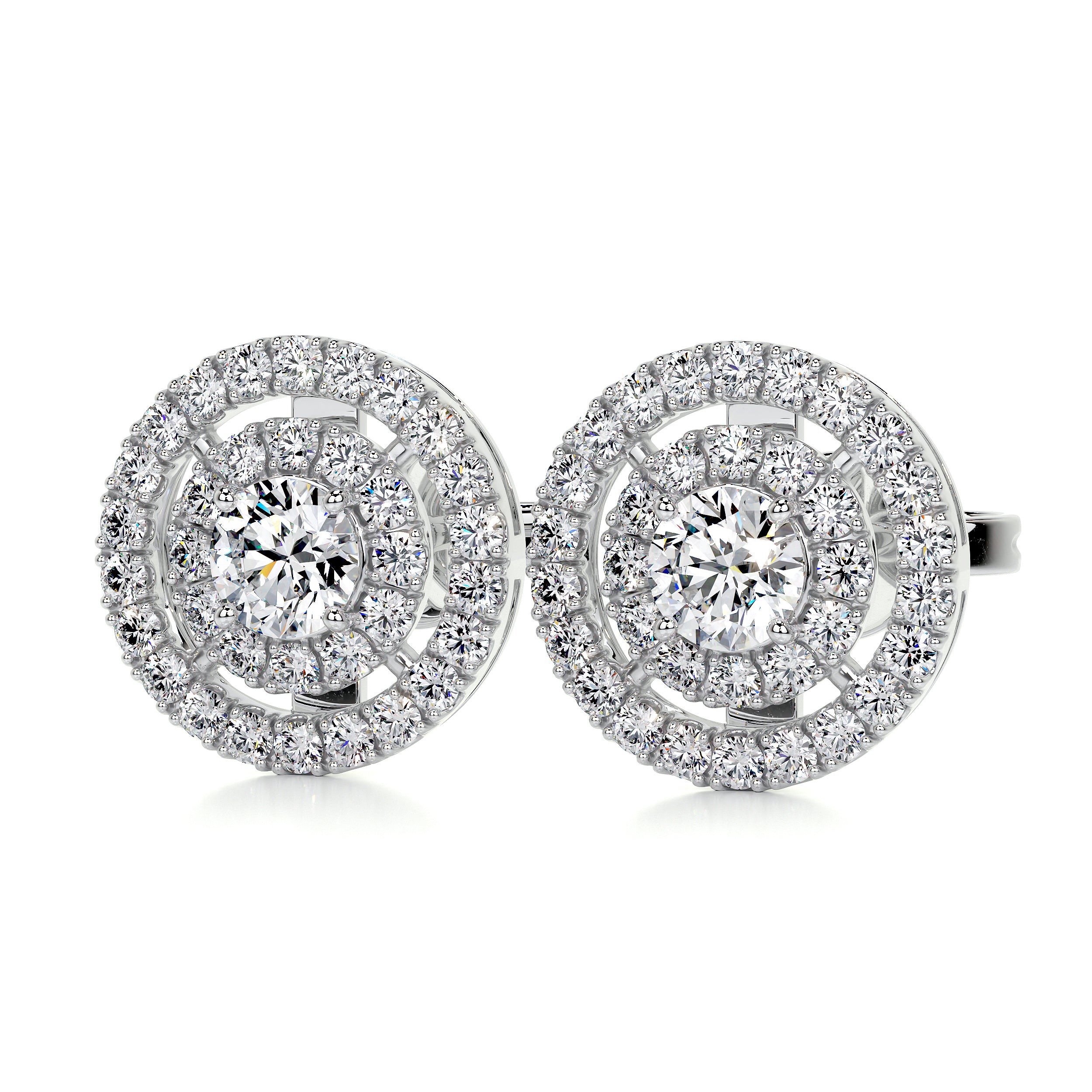 Joan Diamond Earrings   (1 Carat) - 18K White Gold