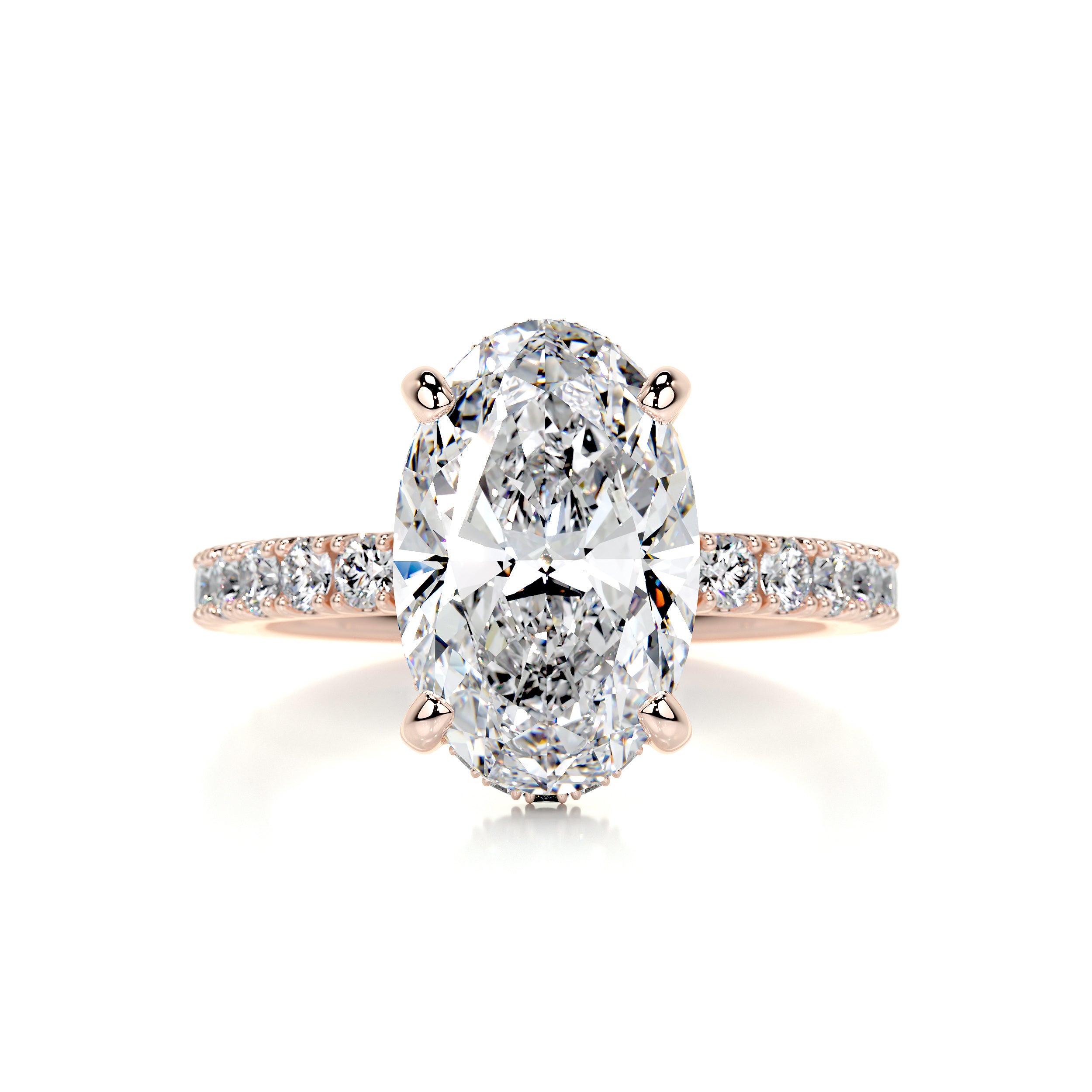 Lucy Diamond Engagement Ring   (3.5 Carat) -14K Rose Gold