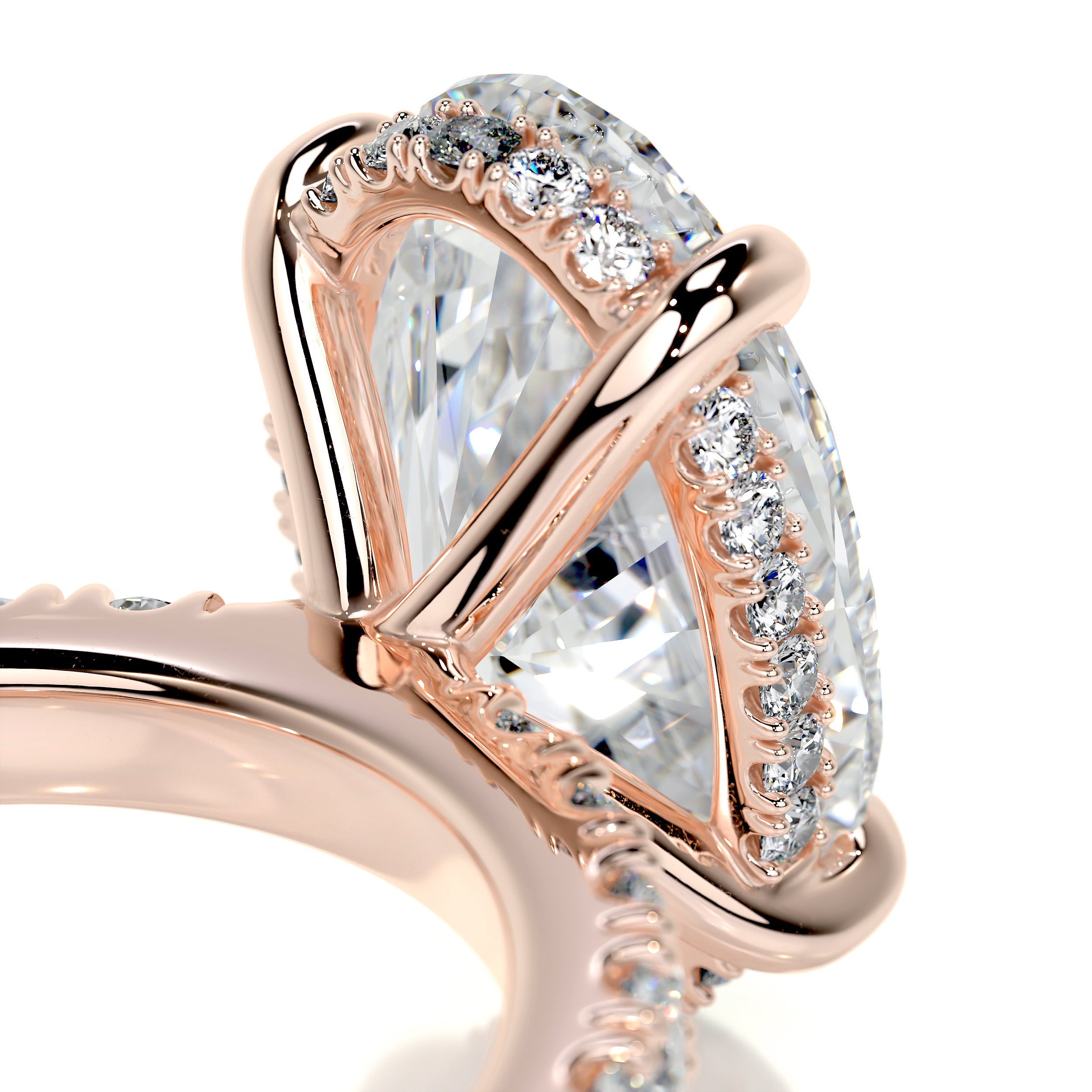 Lucy Diamond Engagement Ring   (3.5 Carat) -14K Rose Gold