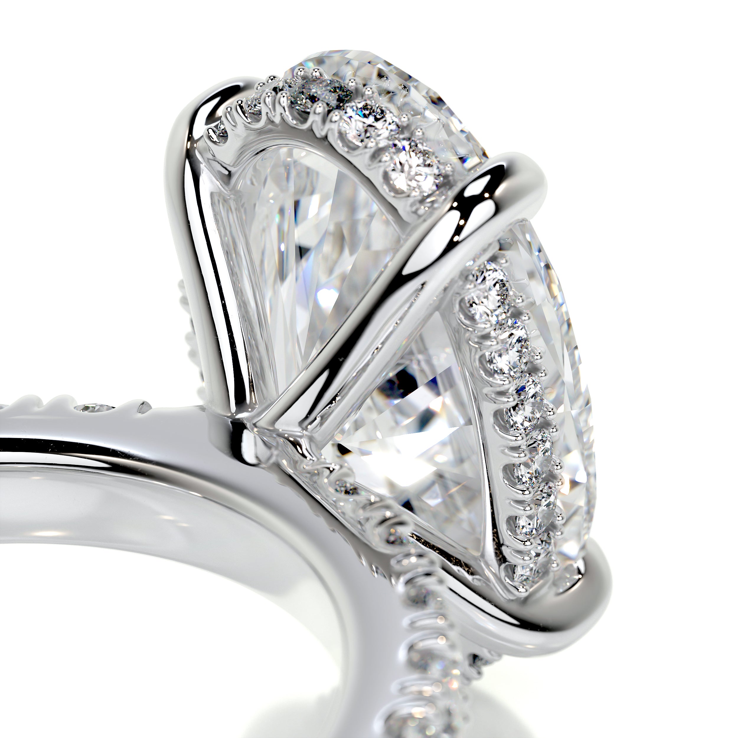 Lucy Diamond Engagement Ring   (3.5 Carat) -18K White Gold