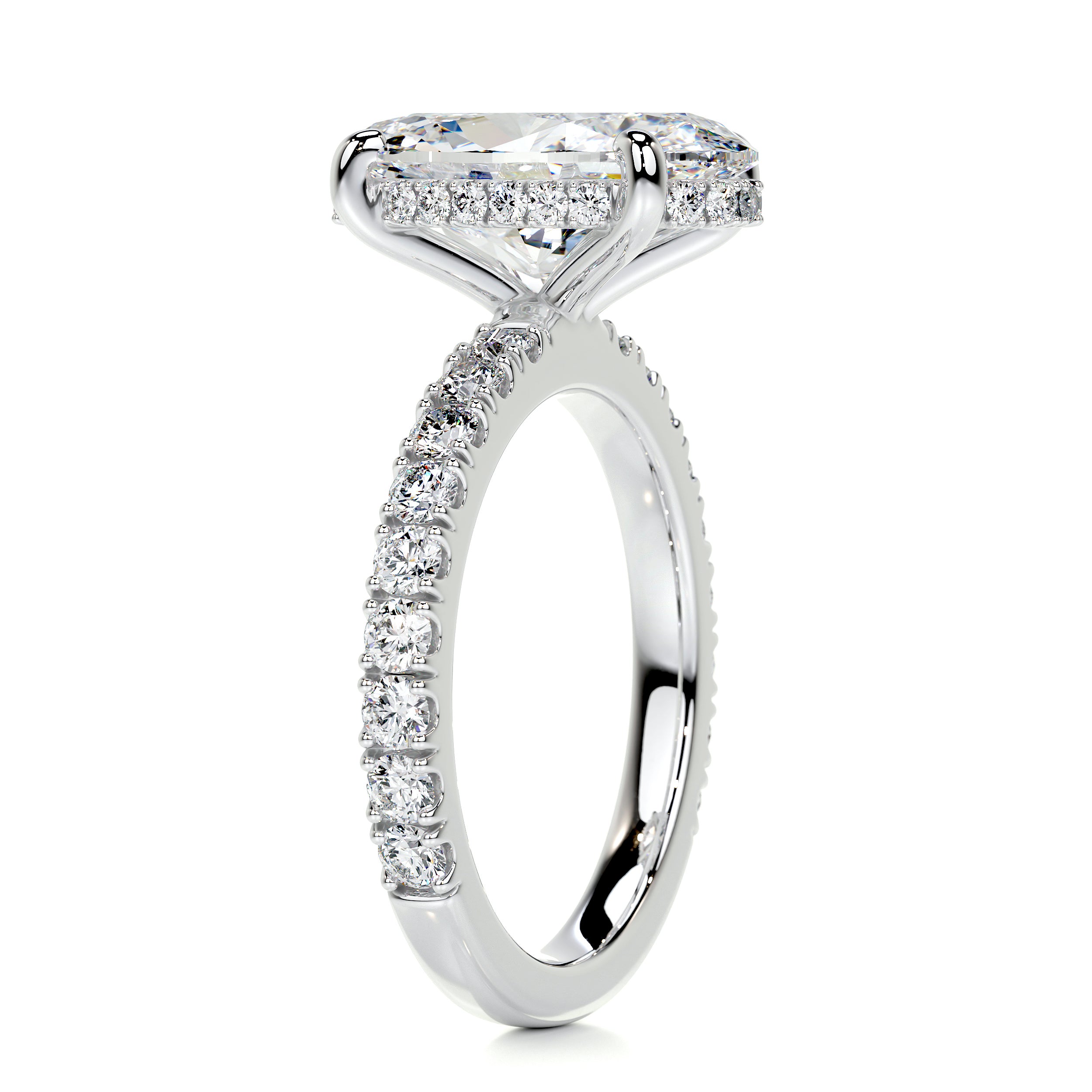 Lucy Diamond Engagement Ring   (3.5 Carat) -14K White Gold