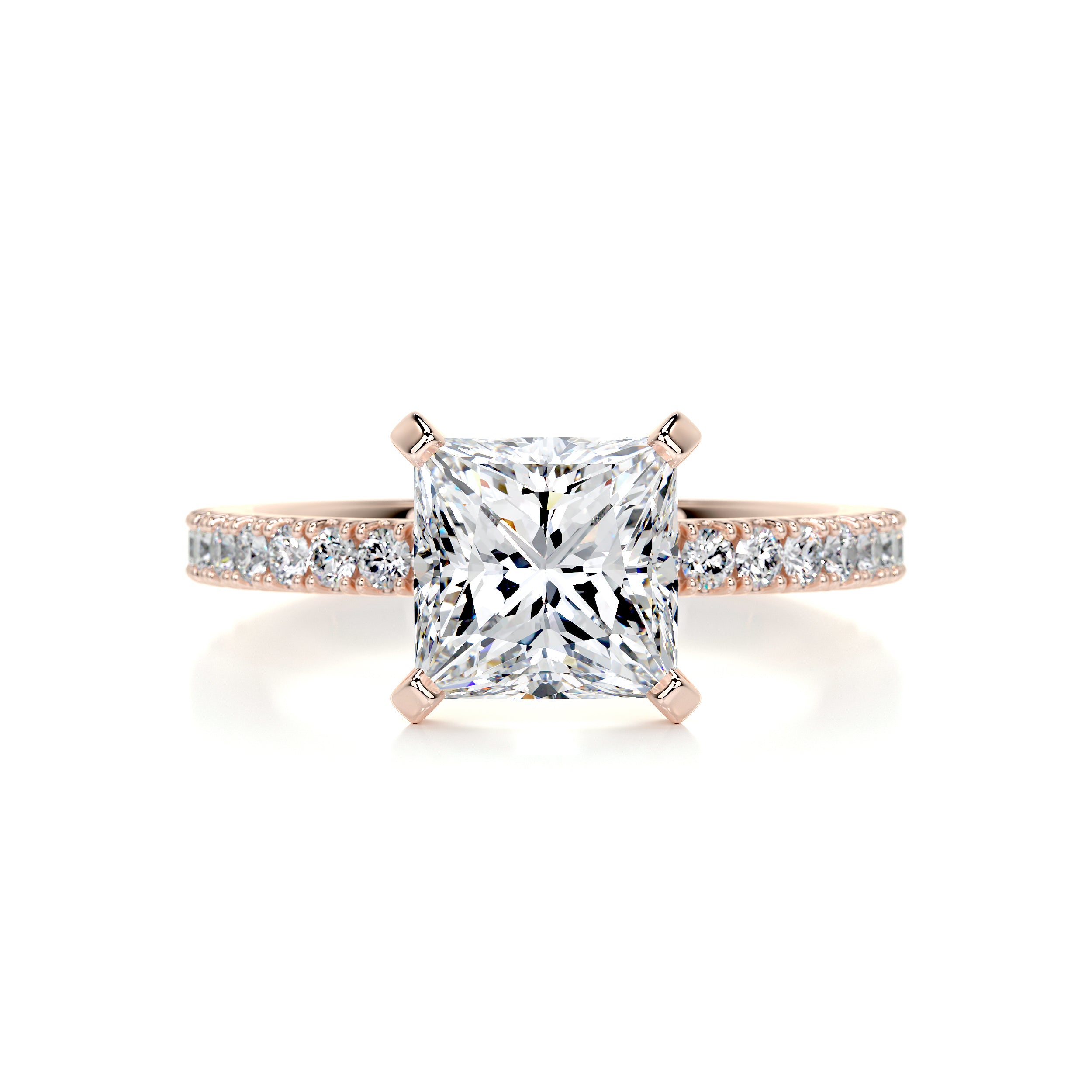Stephanie Diamond Engagement Ring   (2.3 Carat) -14K Rose Gold