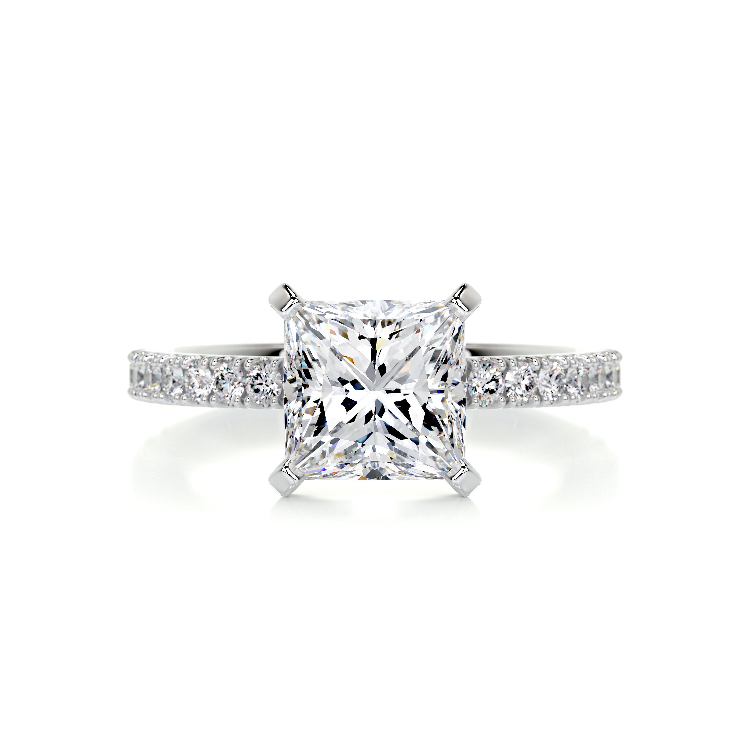 Stephanie Diamond Engagement Ring   (2.3 Carat) -18K White Gold