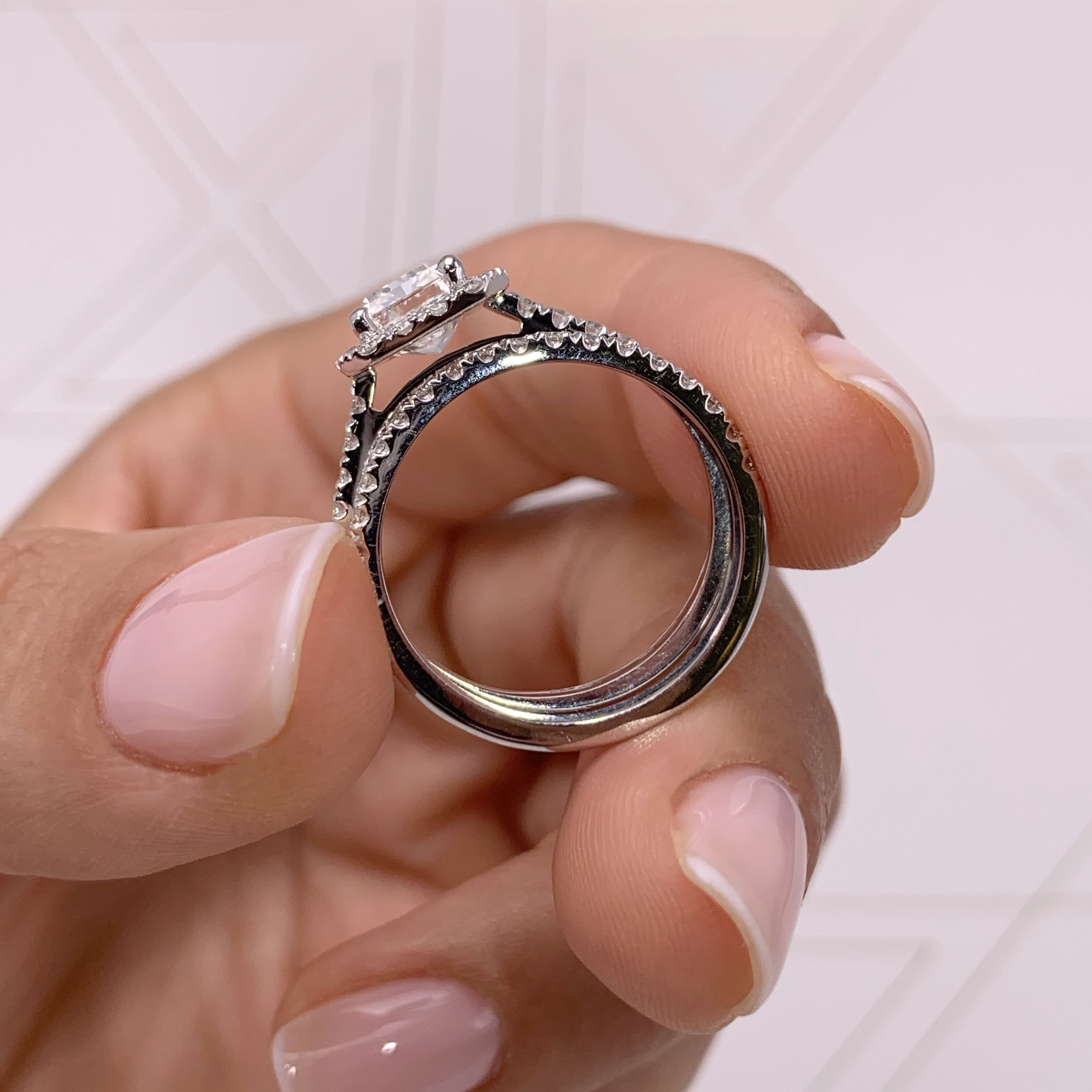 Andrea Lab Grown Diamond Bridal Set   (3 Carat) -Platinum